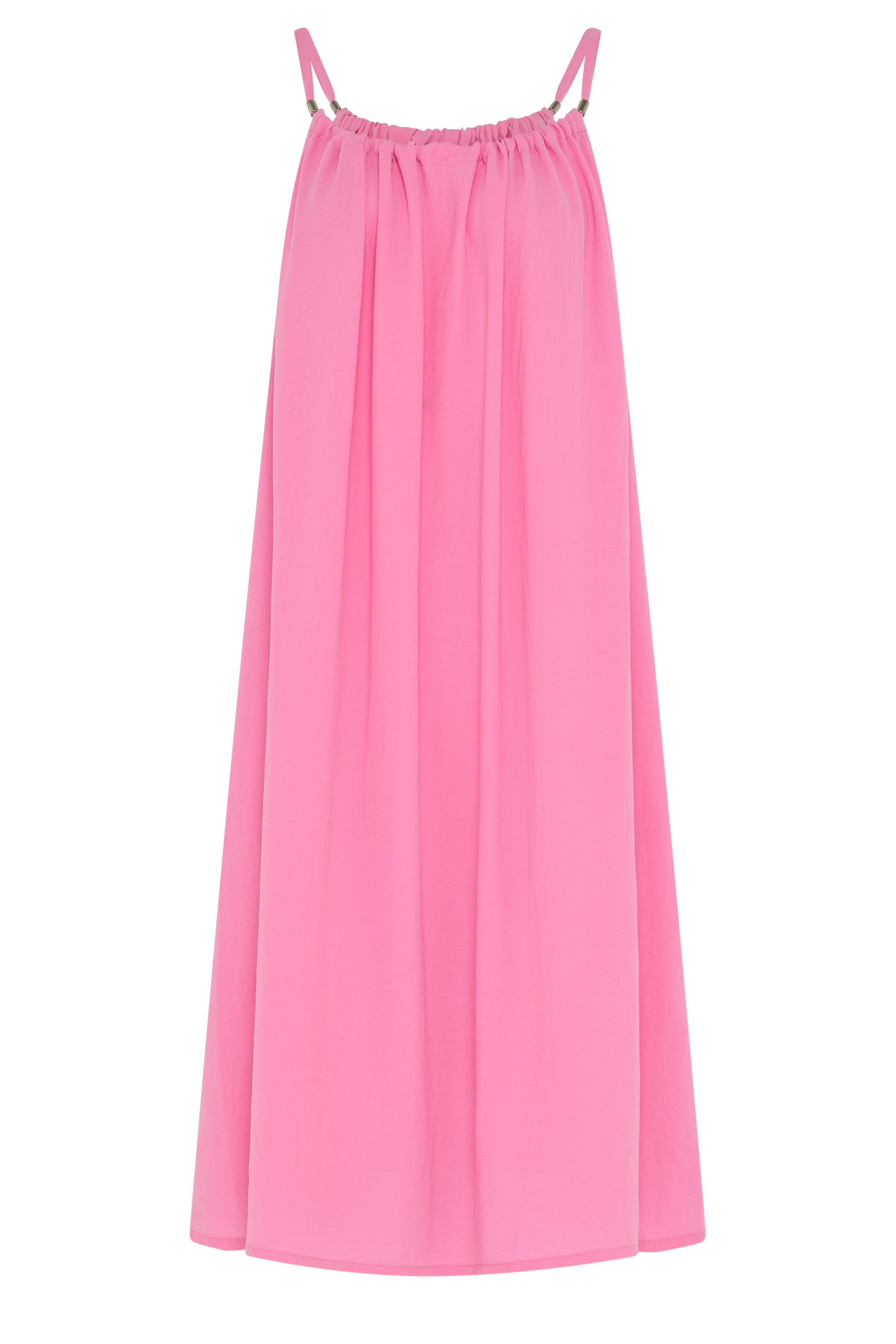 YOURS Plus Size Pink Strappy Swing Mini Dress | Yours Clothing 5