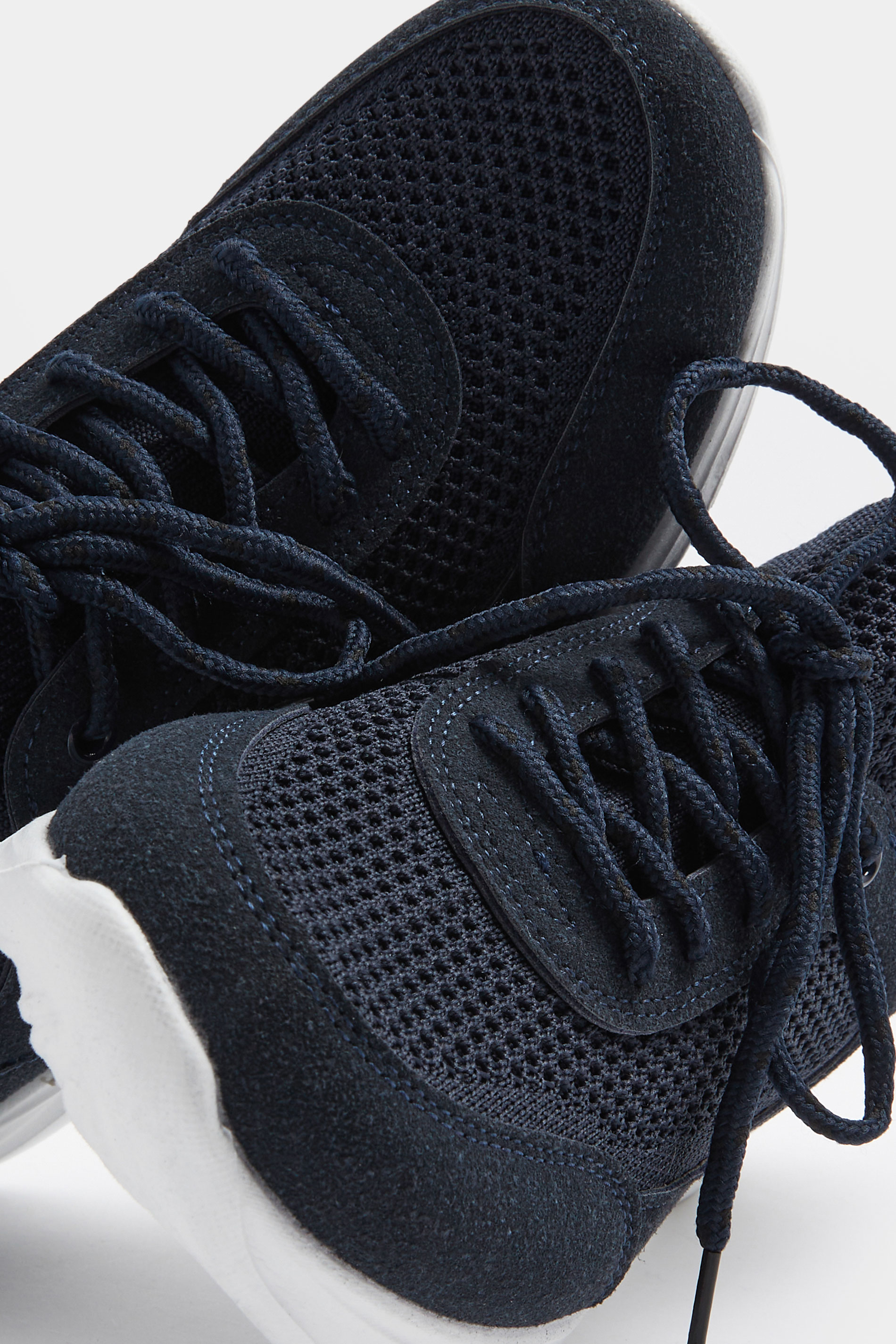 Navy Blue Knitted Trainers In Extra Wide EEE Fit | Yours Clothing 5