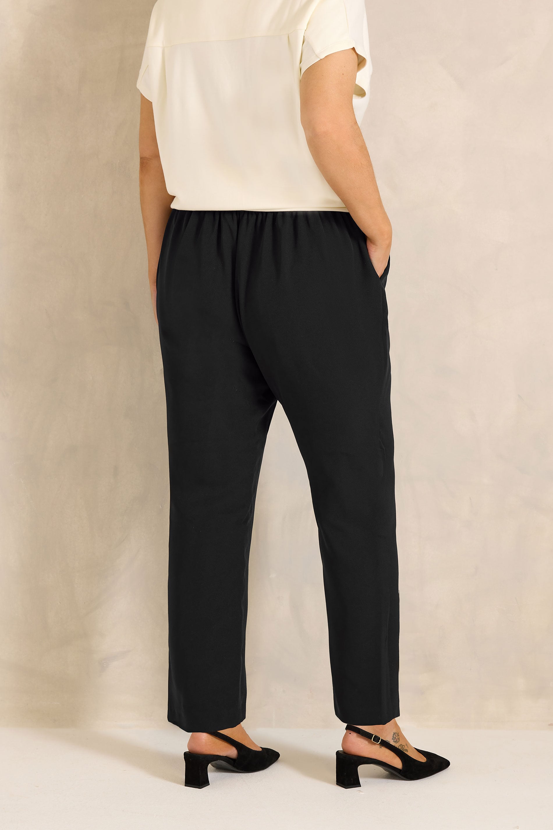 EVANS Plus Size Black Tapered Formal Trousers | Evans 4