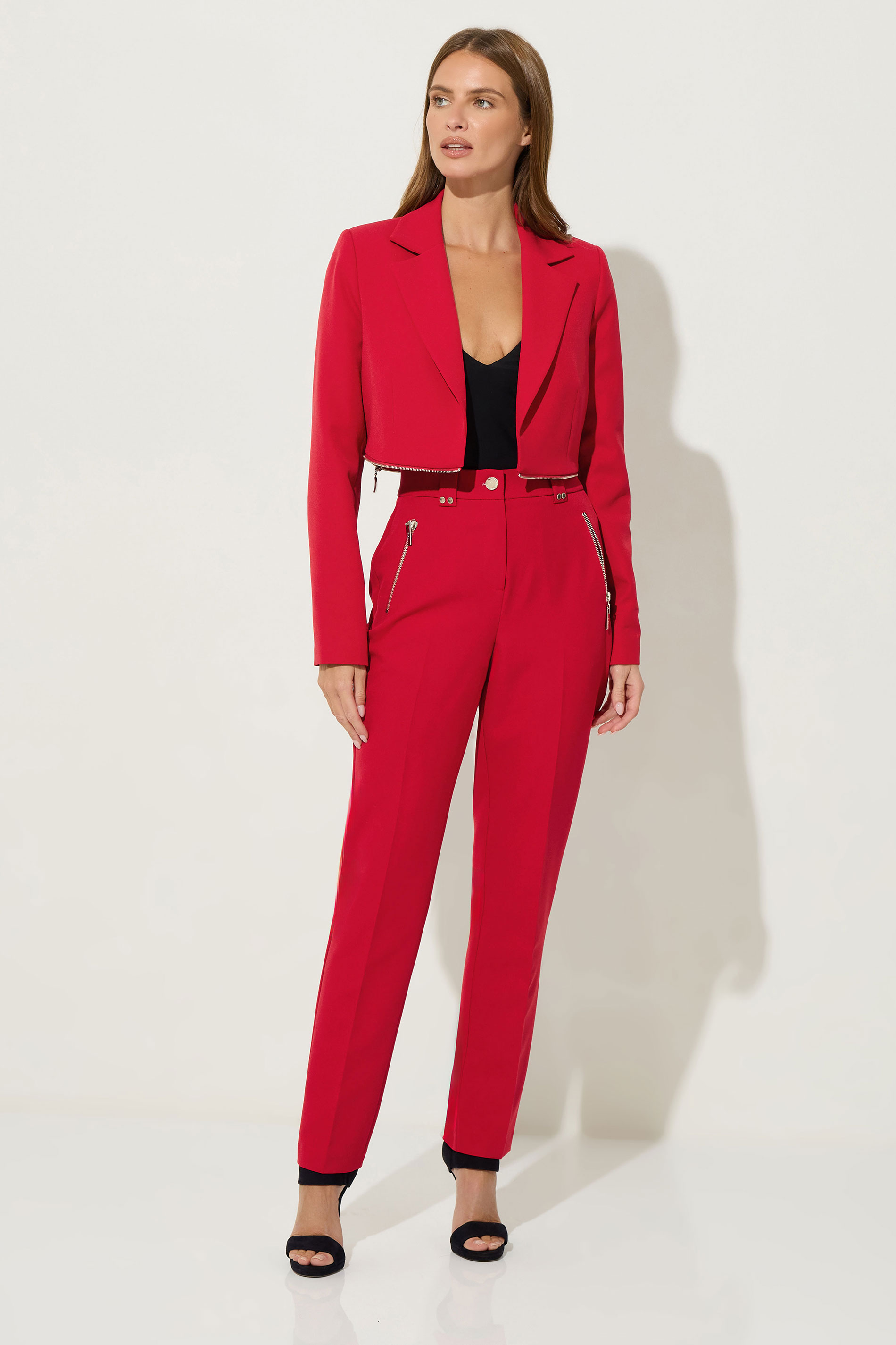 STAR Red Tailored Straight Leg Trousers | StarByJM 1