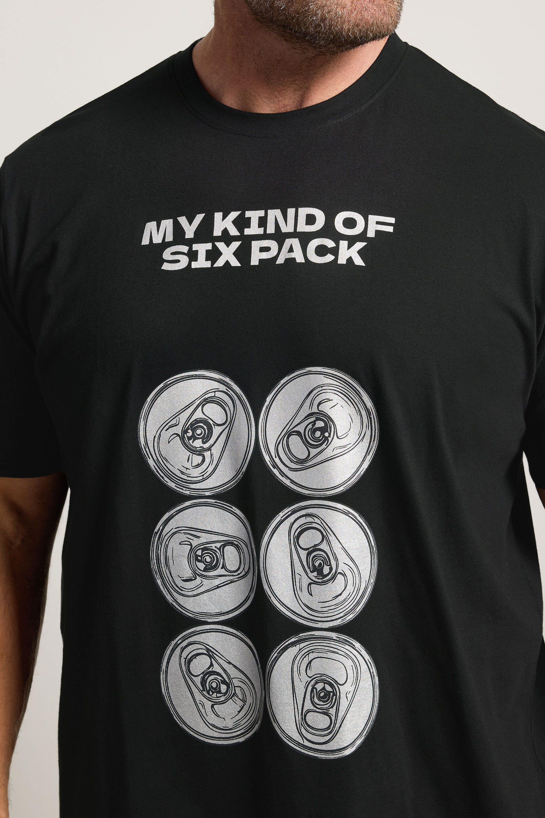 BadRhino Big & Tall Black Extra Long 'Six Pack' Graphic T-Shirt | BadRhino 4