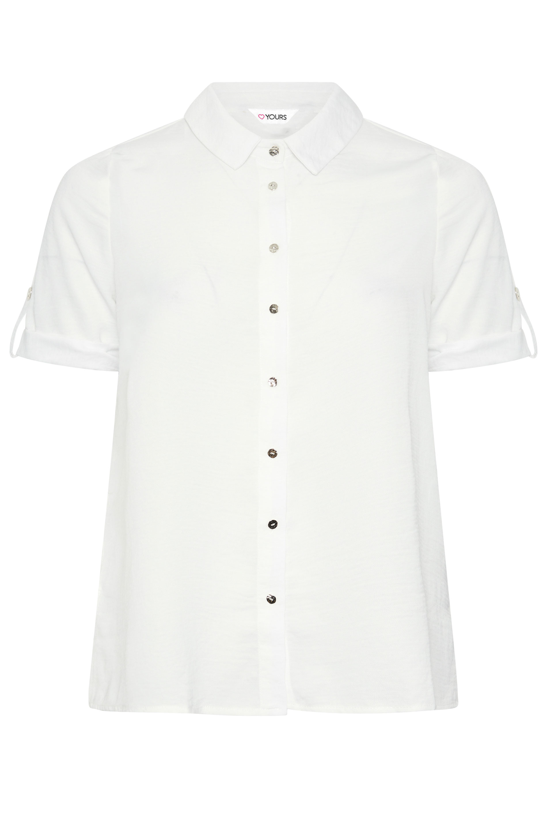 YOURS Plus Size White Relaxed Short Sleeve Shirt | Yours Clothing 5
