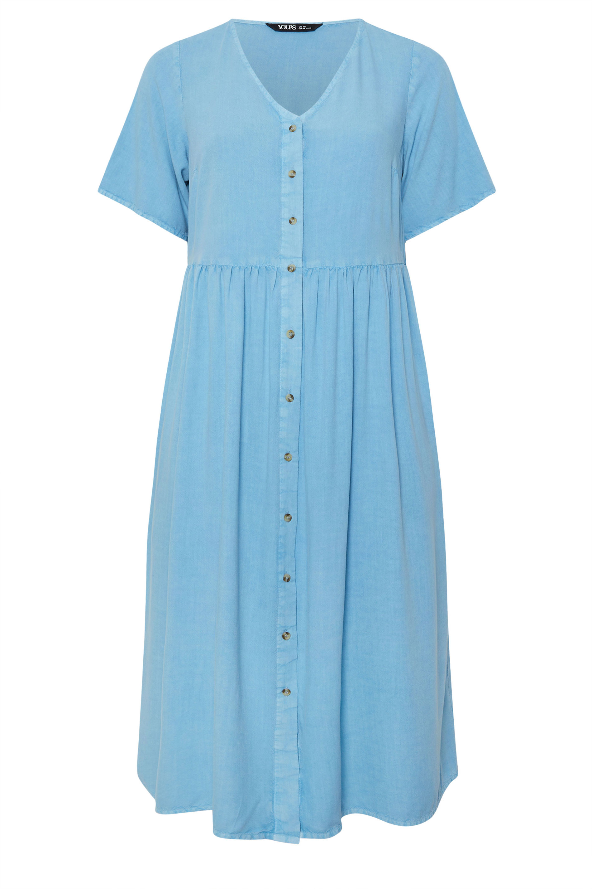 YOURS Plus Size Blue Chambray Maxi Tea Dress | Yours Clothing 5