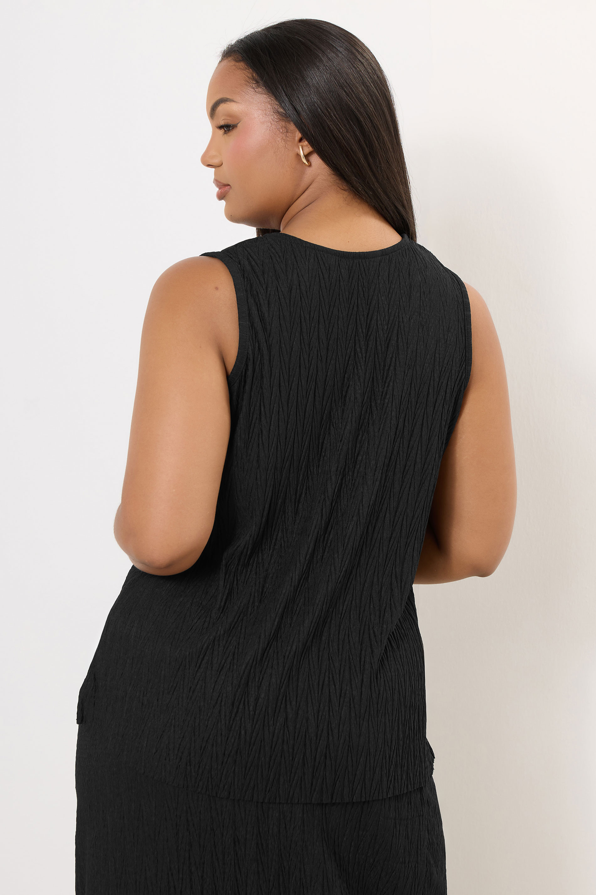 YOURS Plus Size Purple Crinkle Plisse Waistcoat | Yours Clothing 2