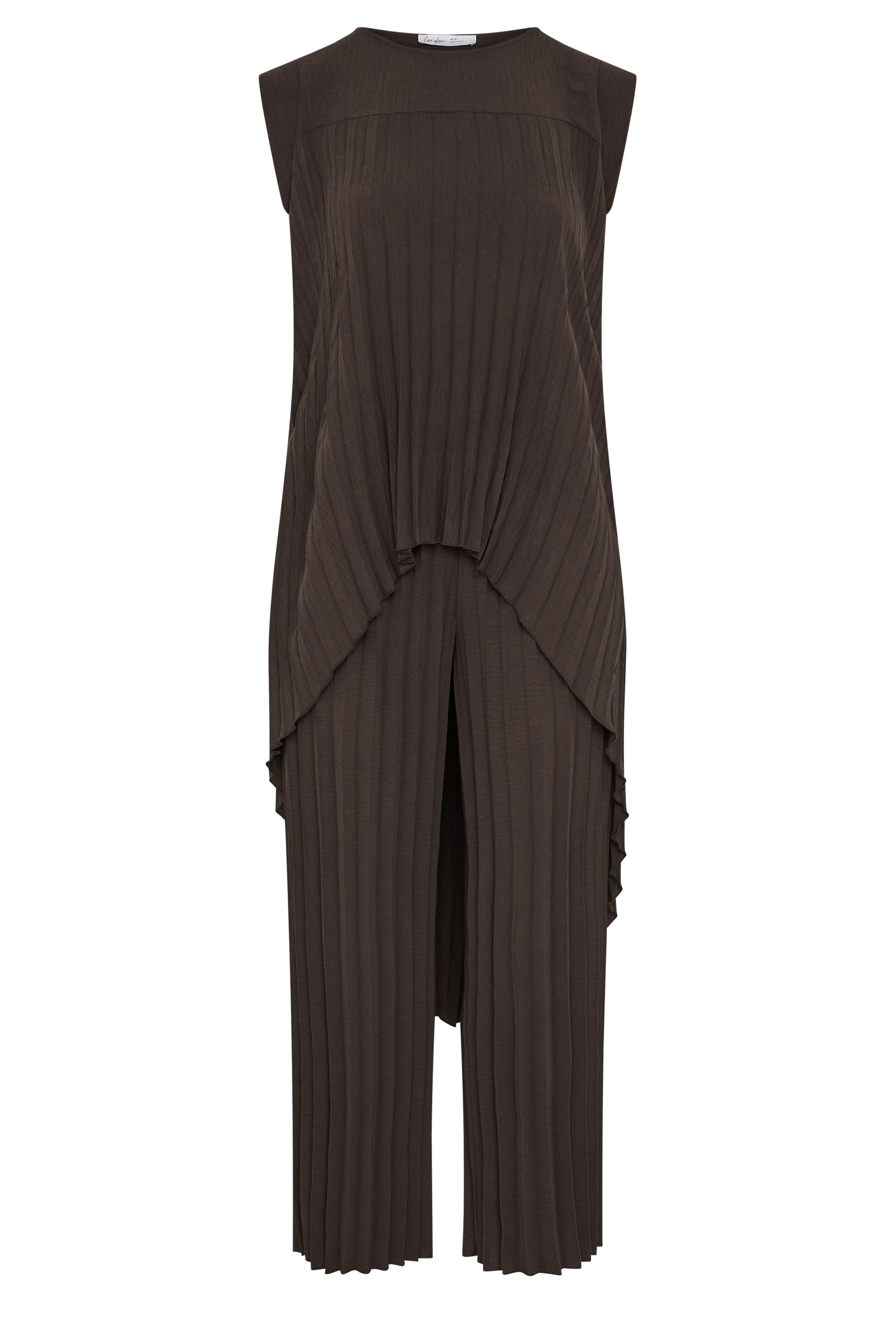 YOURS LONDON Plus Size Chocolate Brown Pleated Set | Yours Clothing 6