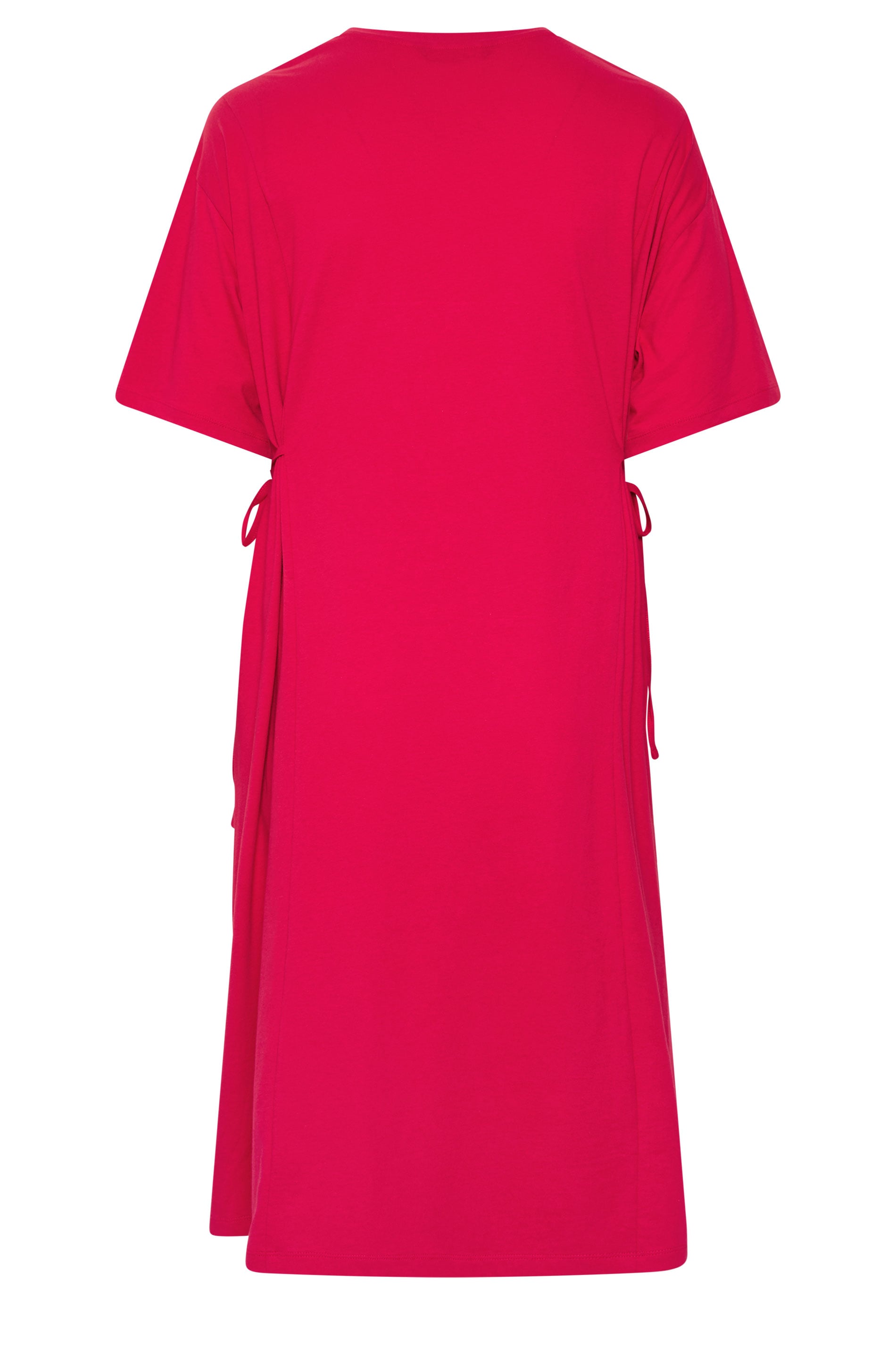 YOURS Plus Size Red Front Tie Midi Dress | Yours Clothing 2