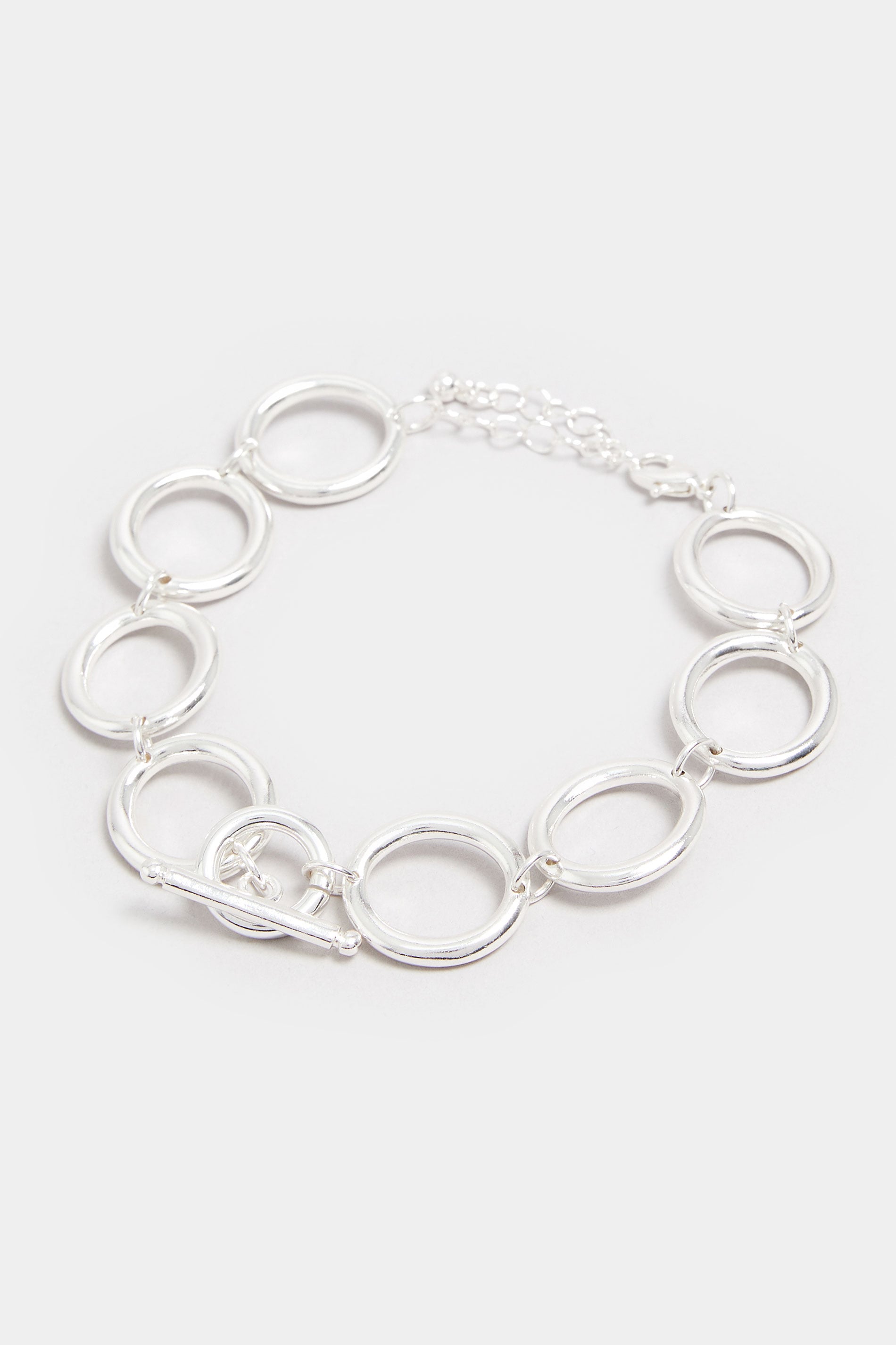 Silver Tone Circle Chain Bracelet | Yours Clothing 3