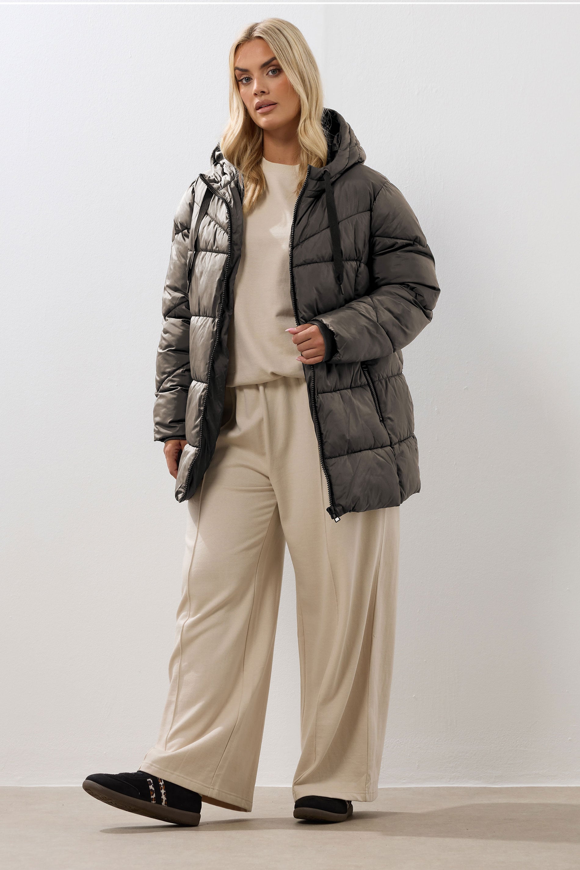 YOURS Plus Size Brown Short Padded Coat | Yours Clothing 2