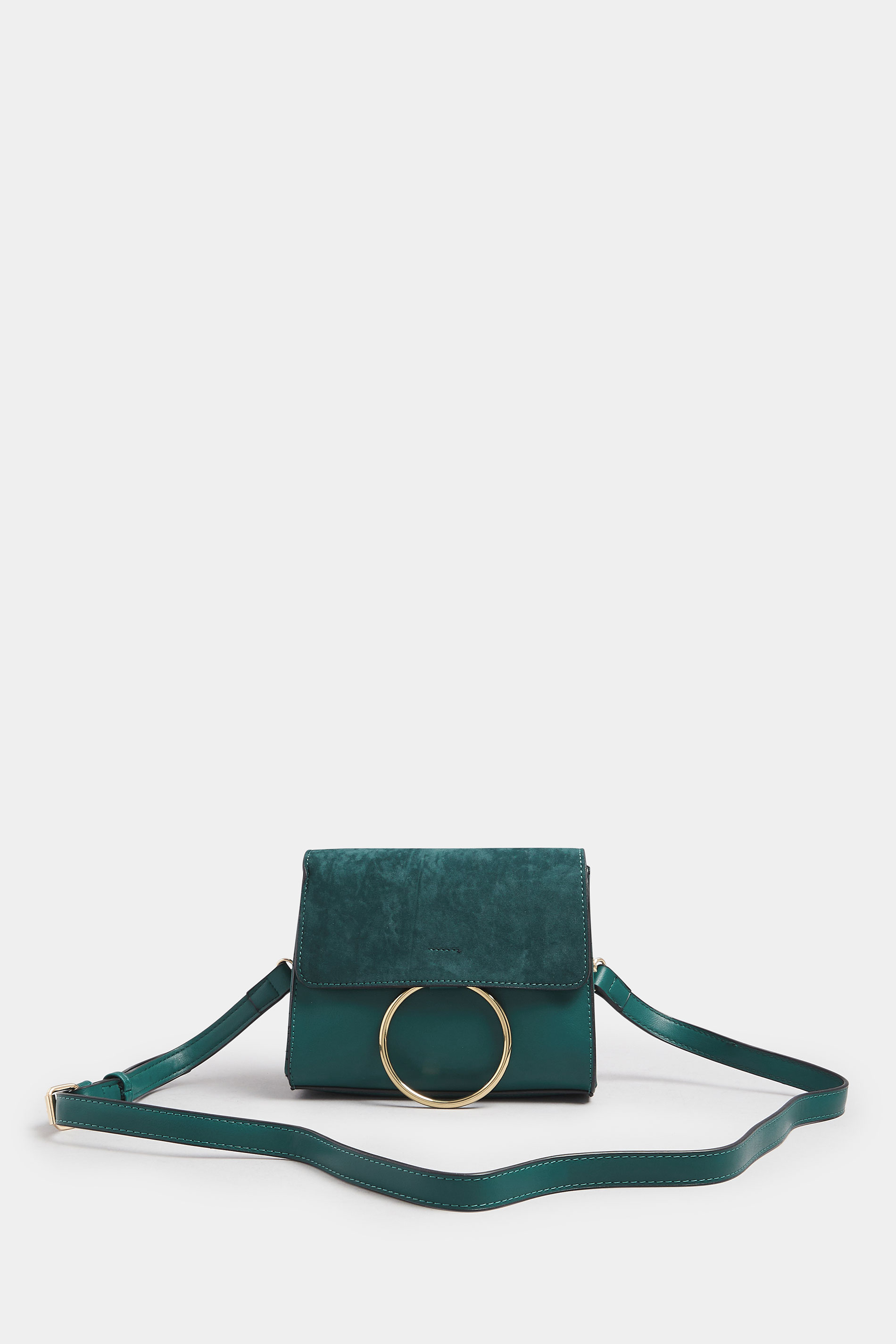 Green Ring Detail Cross Body Bag | Yours Clothing 2