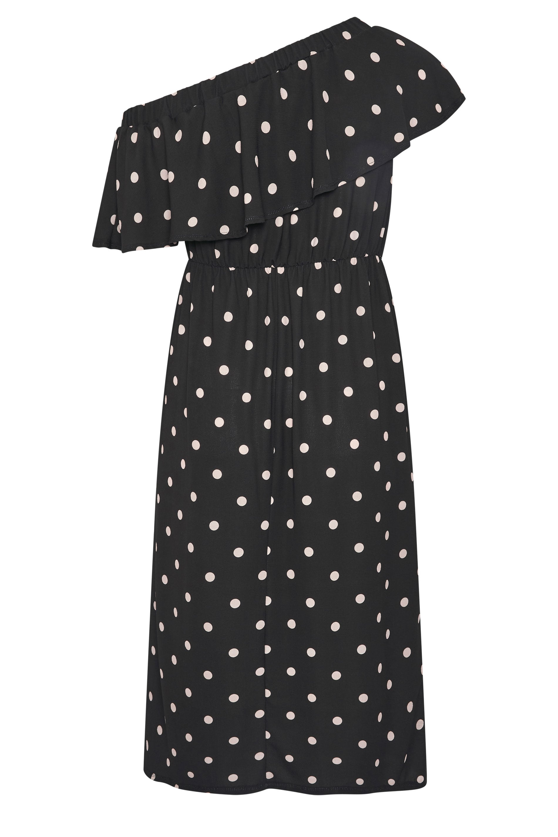 LIMITED COLLECTION Plus Size Black Polka Dot Frill Dress | Yours Clothing 6