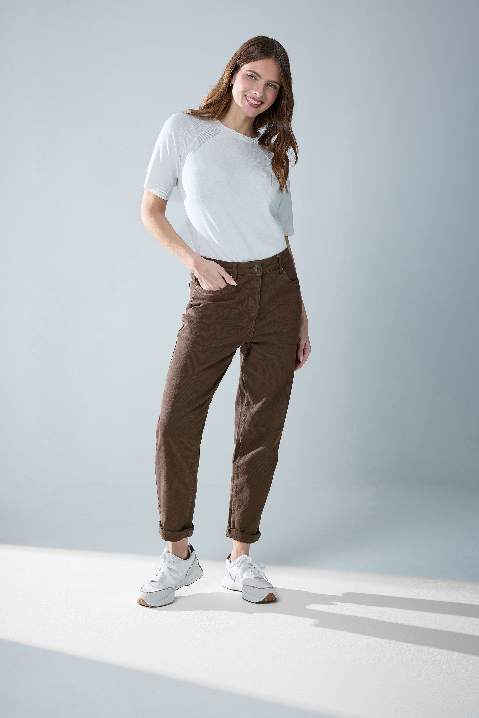 M&Co Chocolate Brown Mom Jeans | M&Co 1