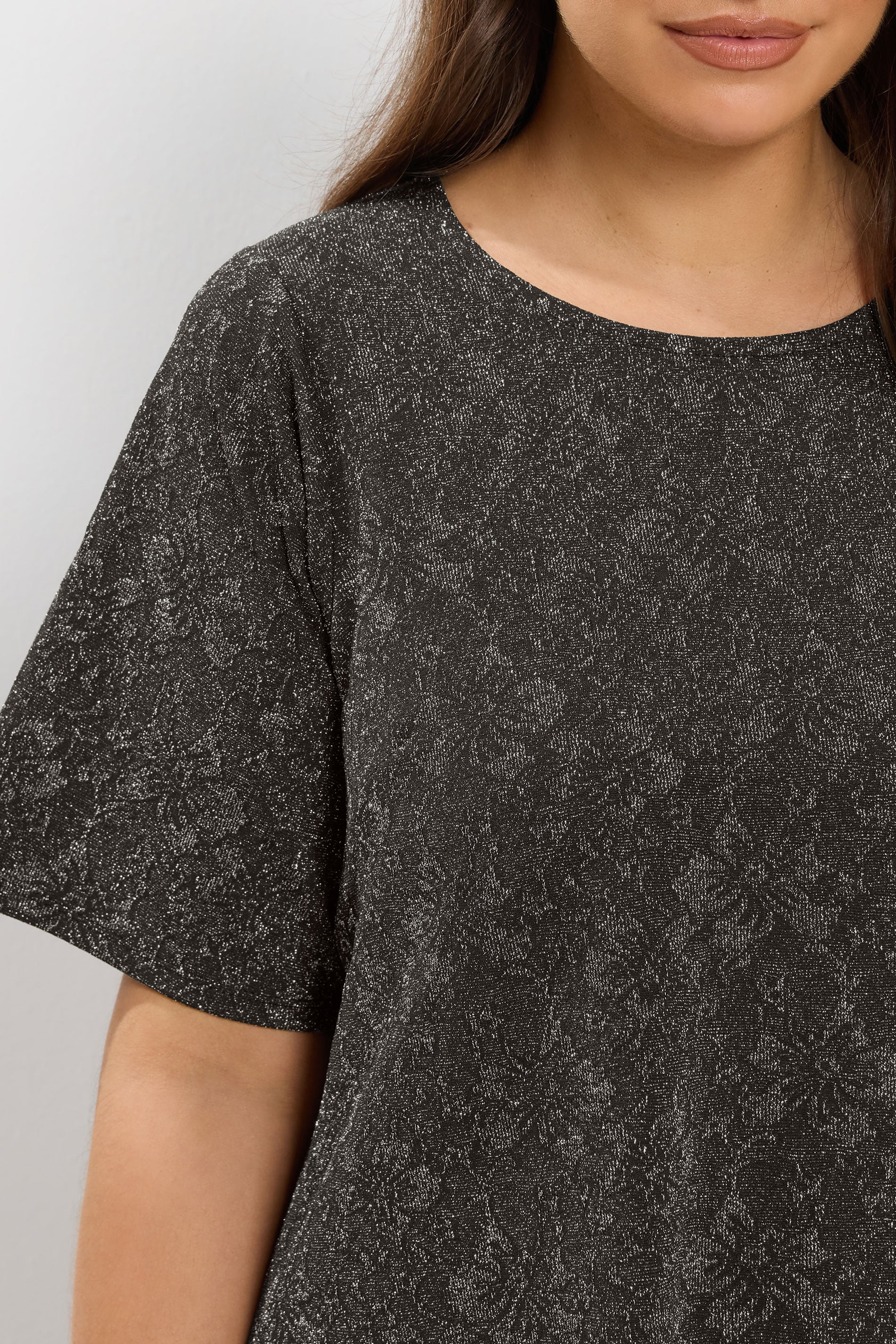 YOURS Plus Size Grey Jacquard T-Shirt Dress | Yours Clothing 5