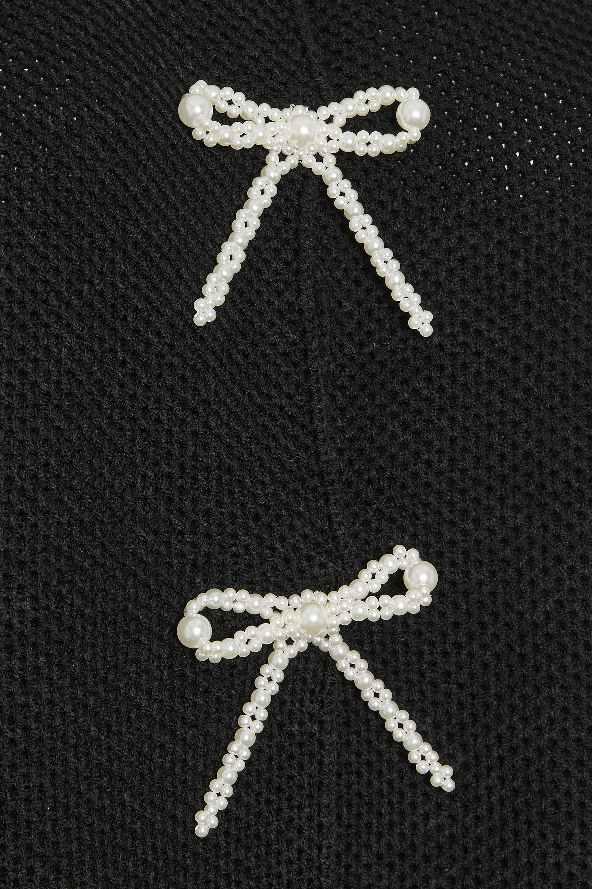 YOURS Plus Size Black Pearl Bow Front Through Cardigan 7