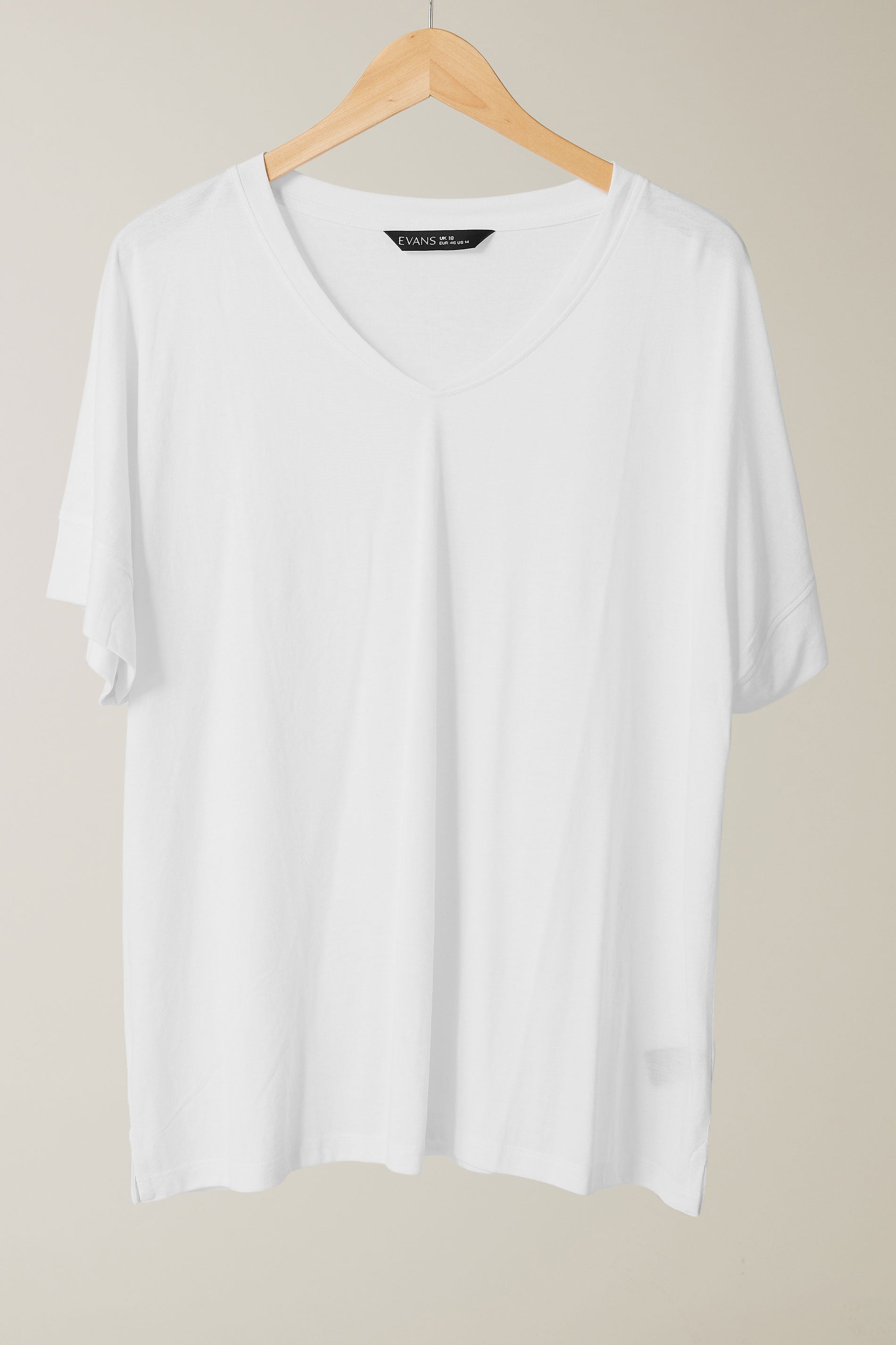 EVANS 2 PACK Plus Size White & Black V-Neck Modal Rich T-Shirts | Evans 10