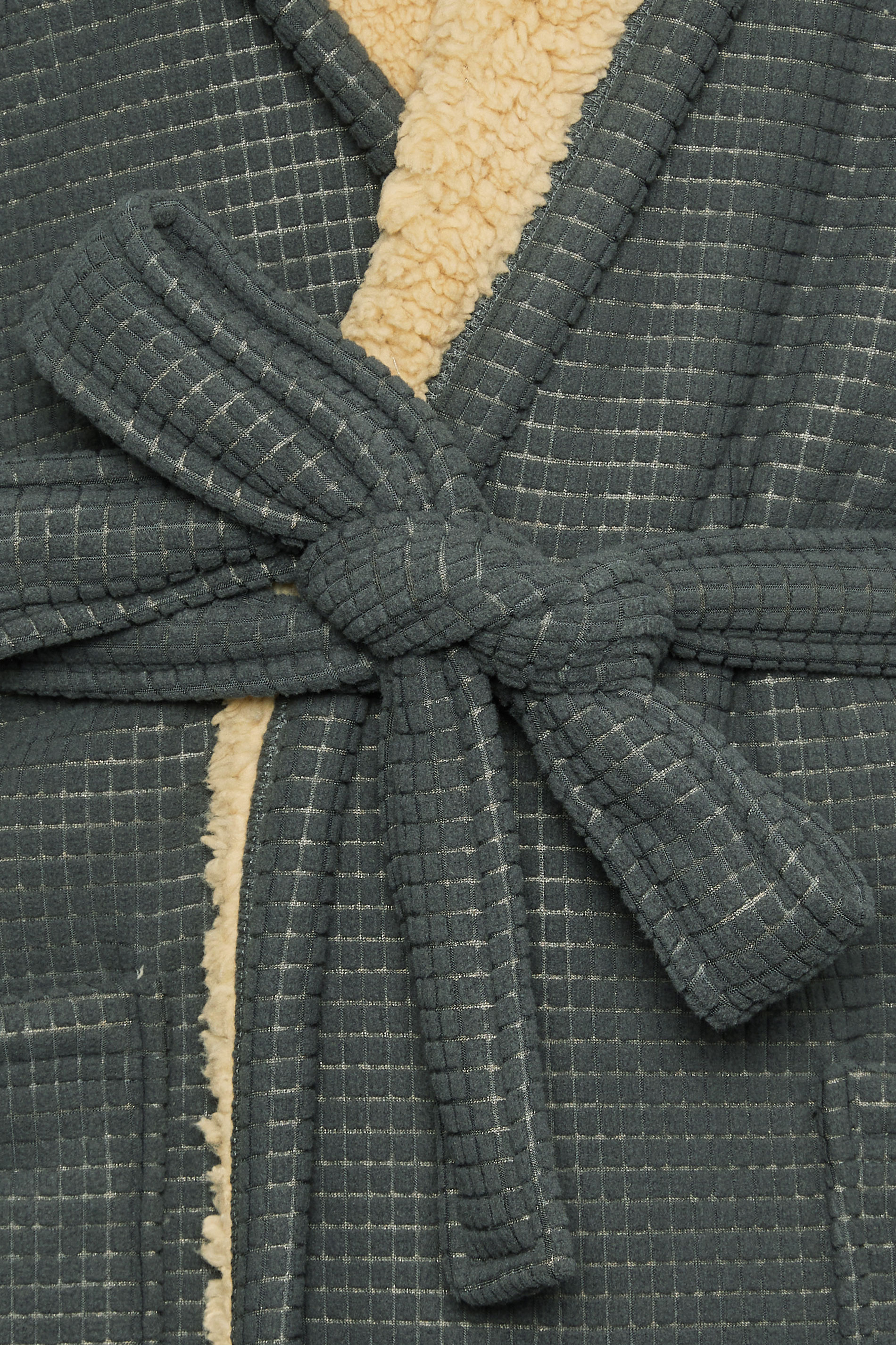 BadRhino Big & Tall Dark Grey Waffle Borg Lined Dressing Gown | BadRhino 2