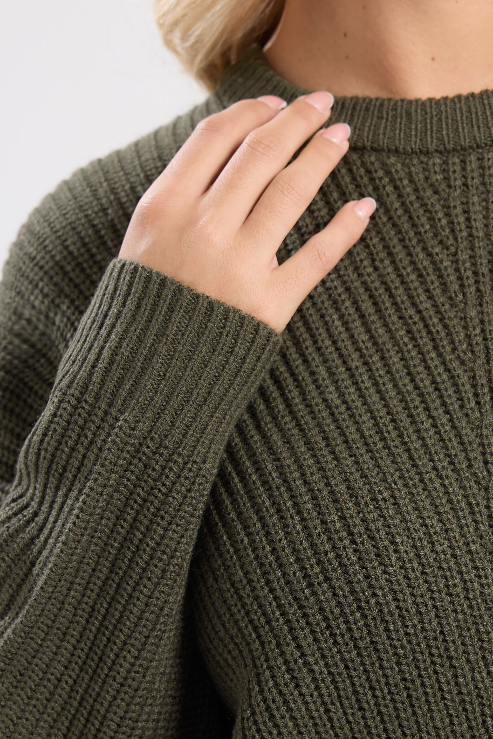 YOURS Plus Size Khaki Green Essential Knitted Jumper | Yours Clothing 4