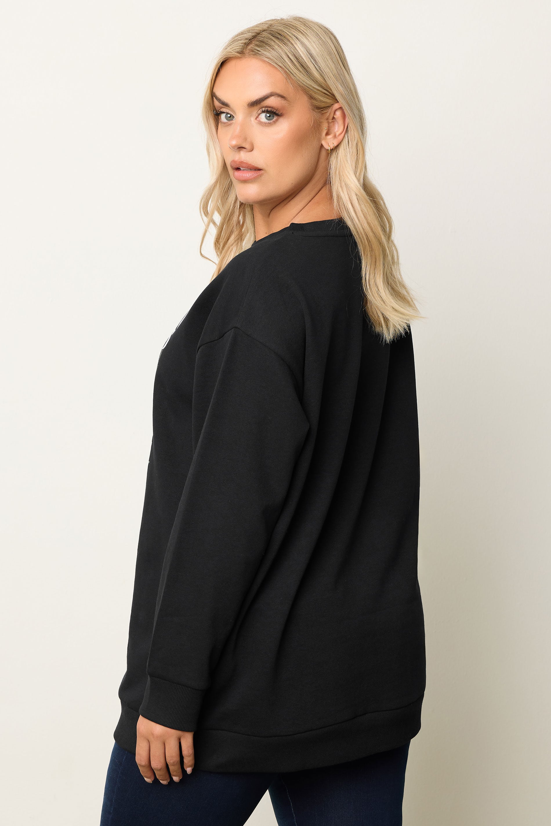 YOURS Plus Size Black 'Botanical' Floral Sweatshirt | Yours Clothing 2
