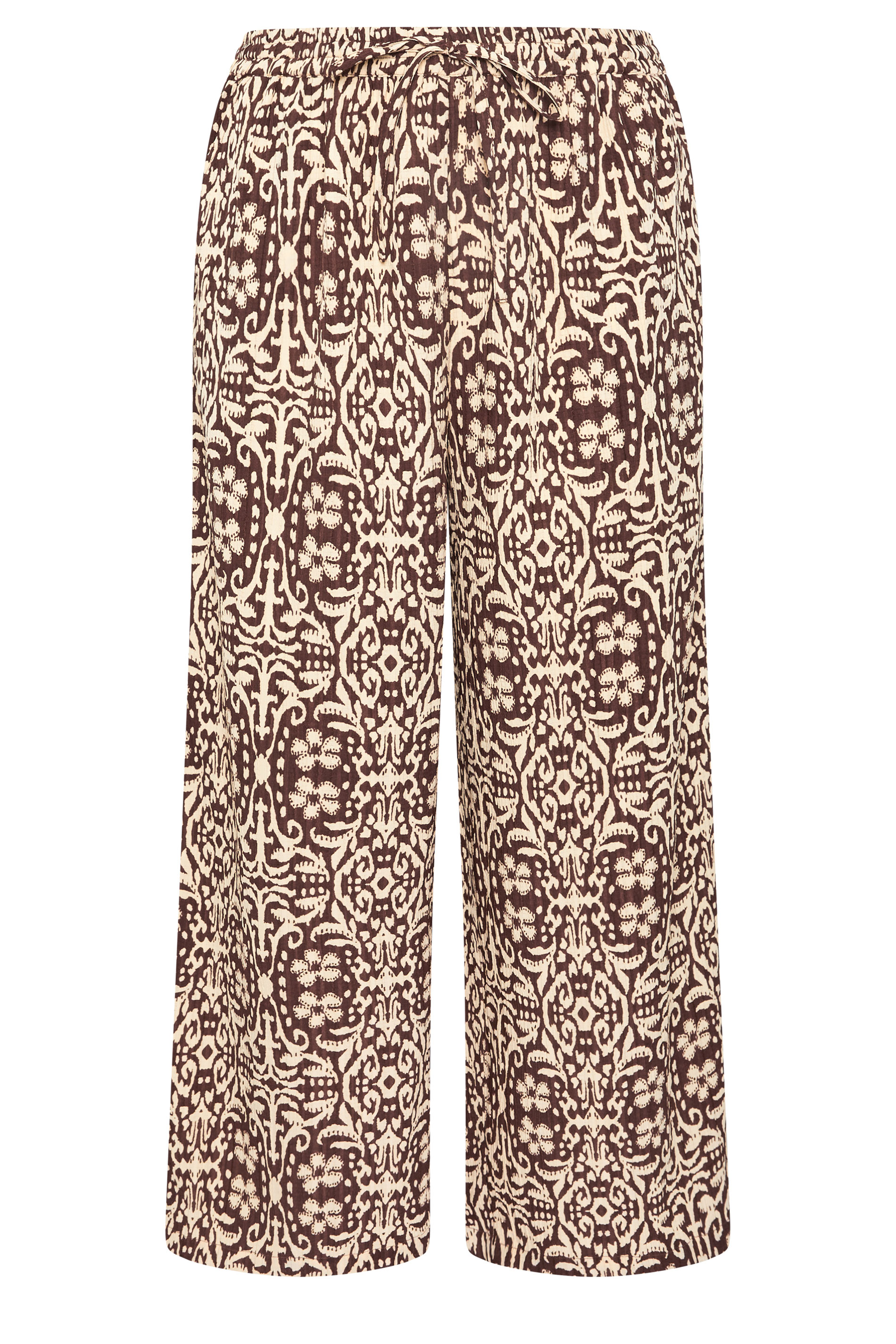 LIMITED COLLECTION Plus Size Brown Abstract Wide Leg Trousers | Yours Clothing 5