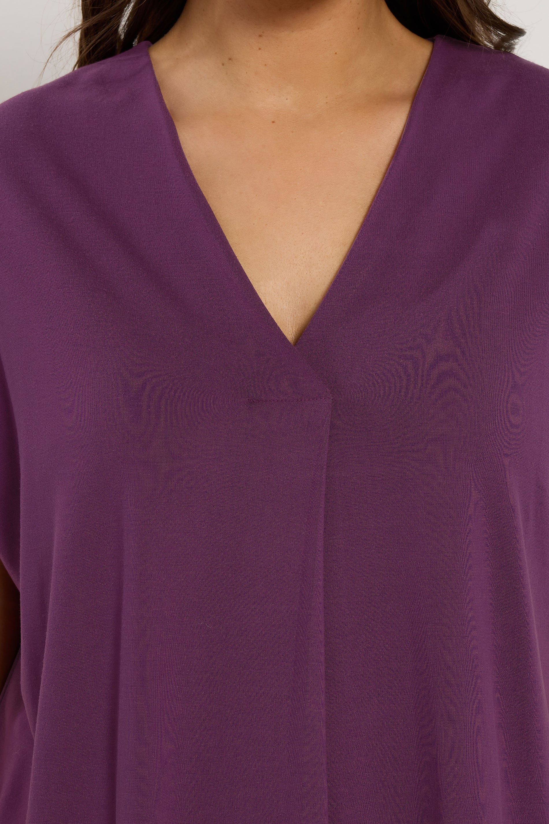 EVANS Curve Purple Premium Jersey Pleat Swing Top | Evans 5