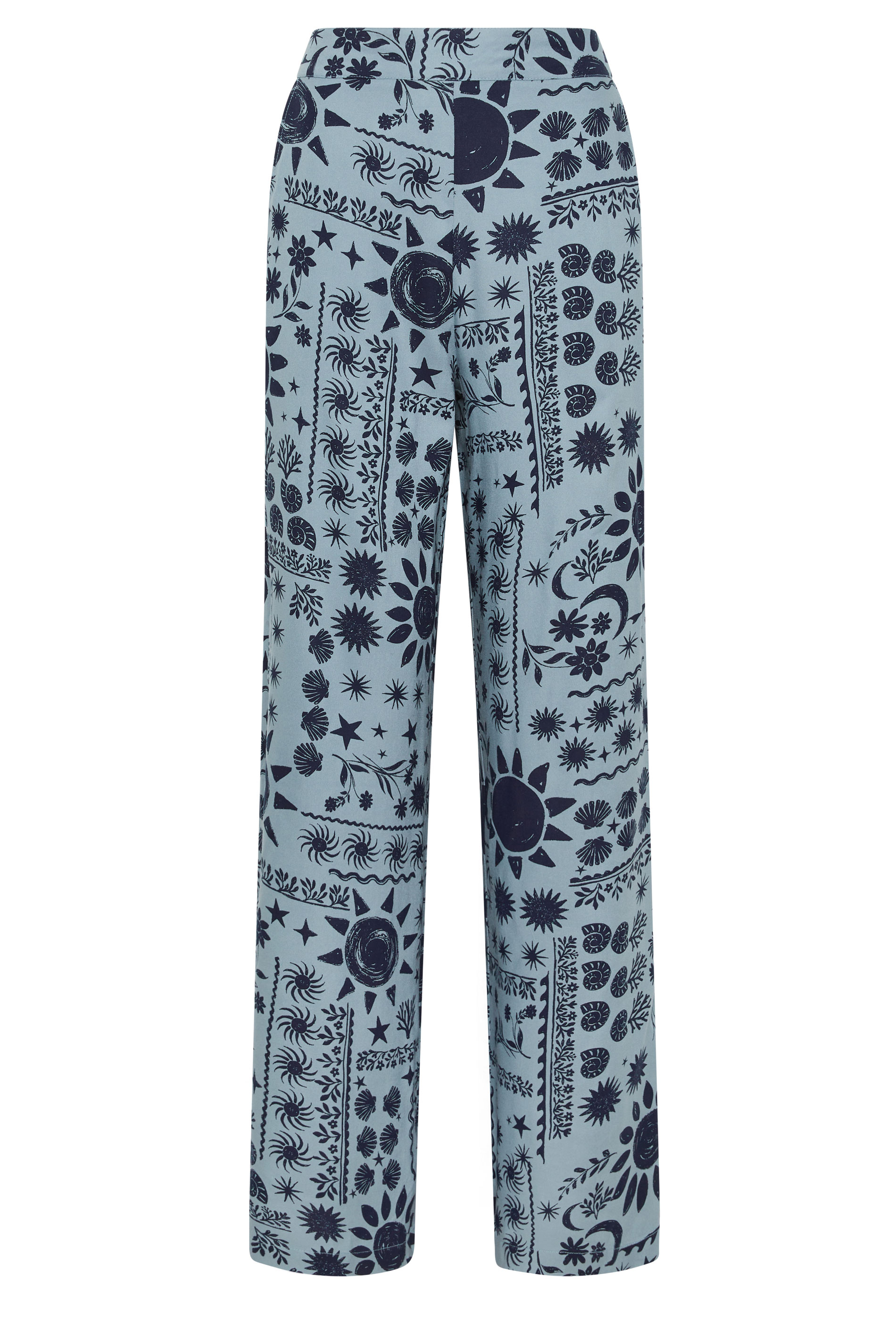 LTS Tall Women's Blue Coastal Print Wide Leg Trousers | Long Tall Sally 6