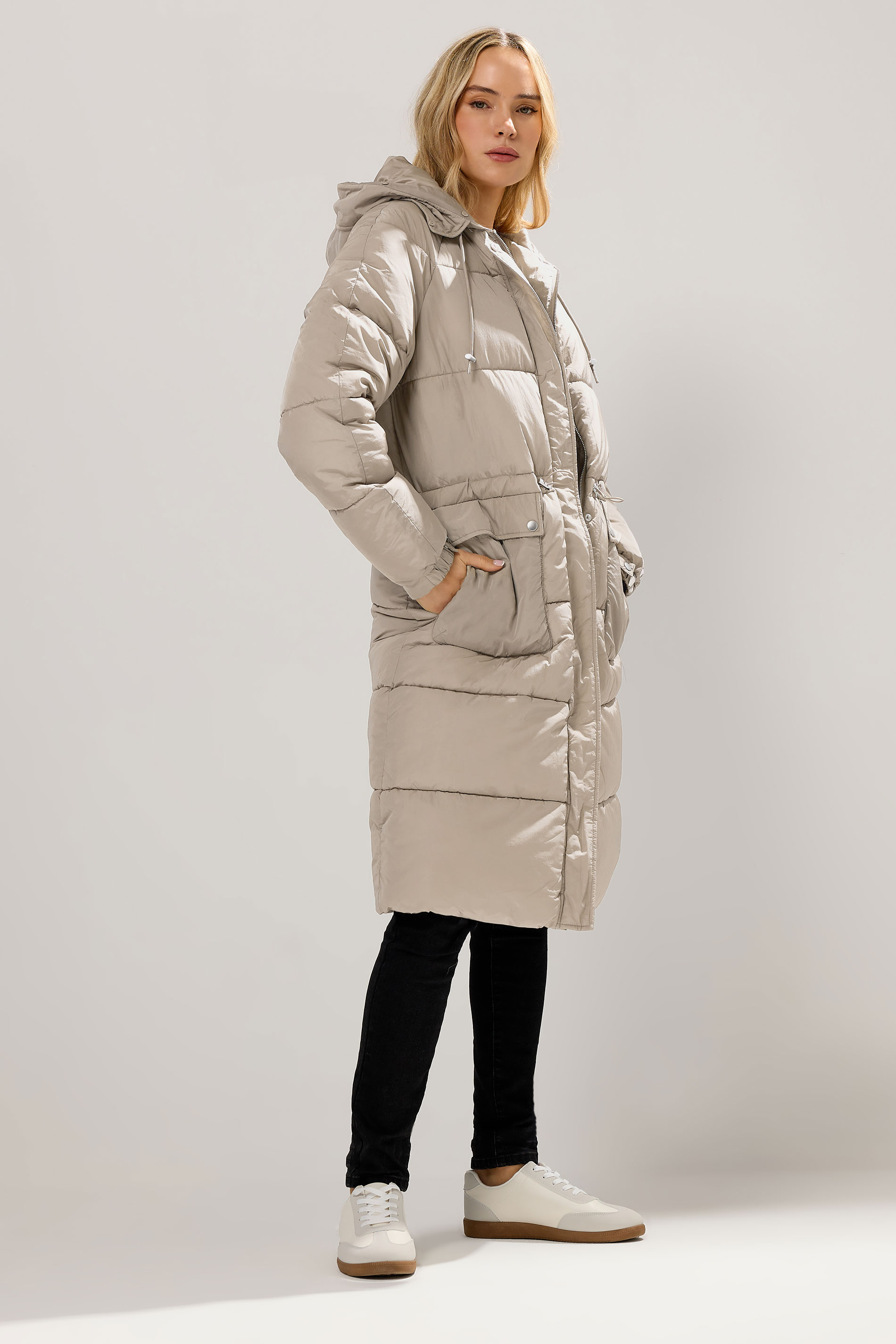 LTS Tall Natural Brown Padded Midi Coat | Long Tall Sally 2