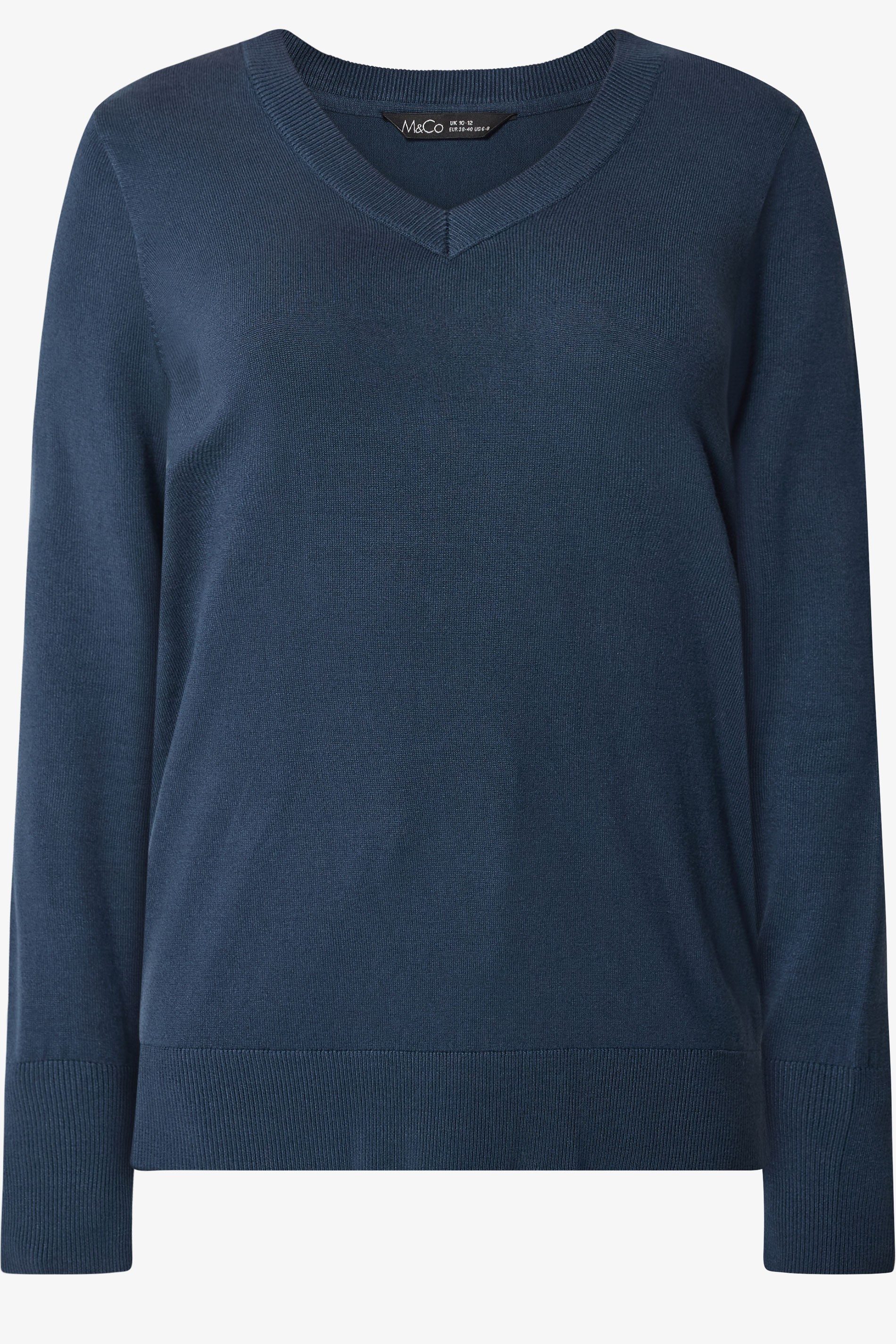 M&Co Navy Blue V-Neck Jumper| M&Co 5