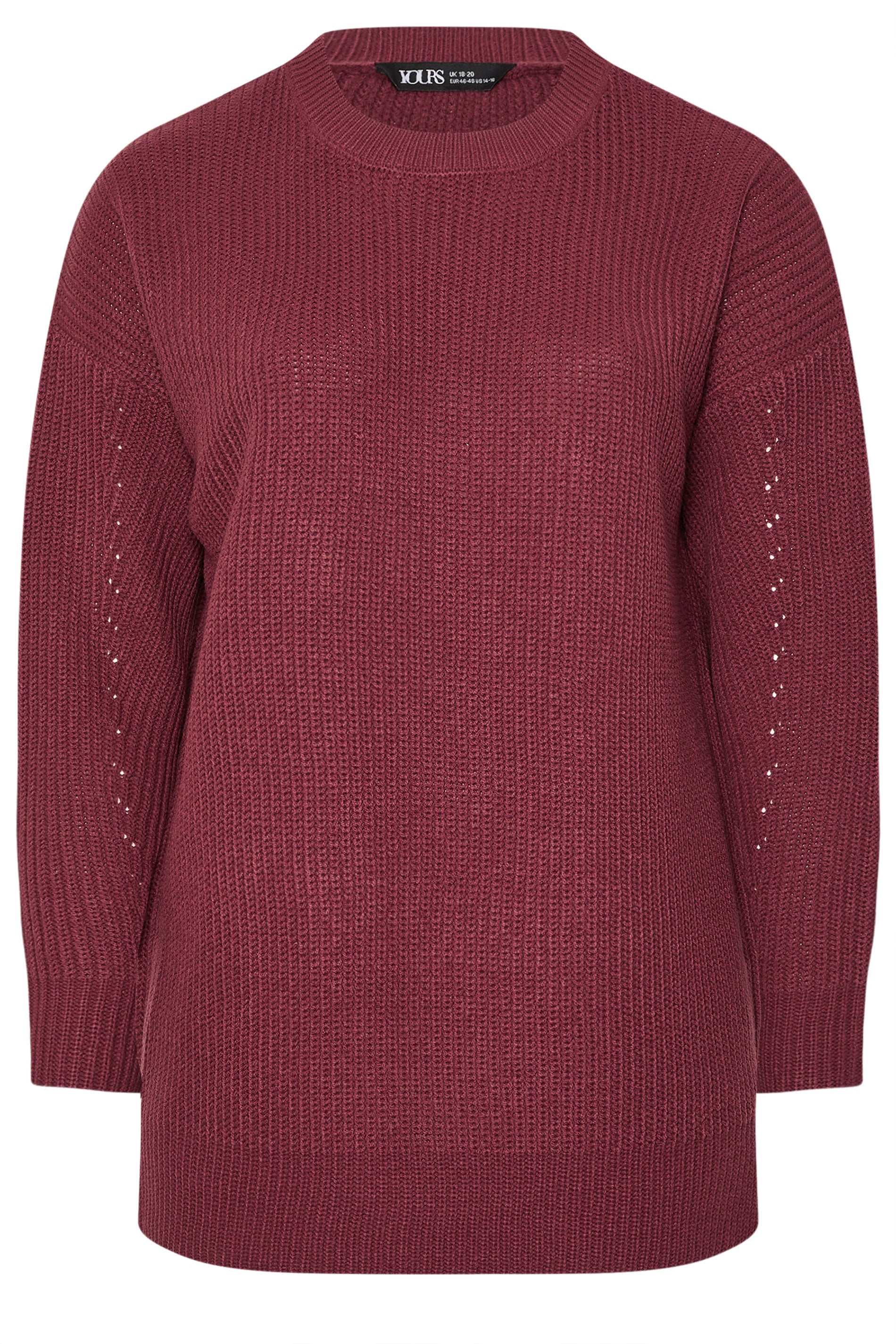 YOURS Plus Size Berry Red Drop Shoulder Jumper | Yours Clothing 5