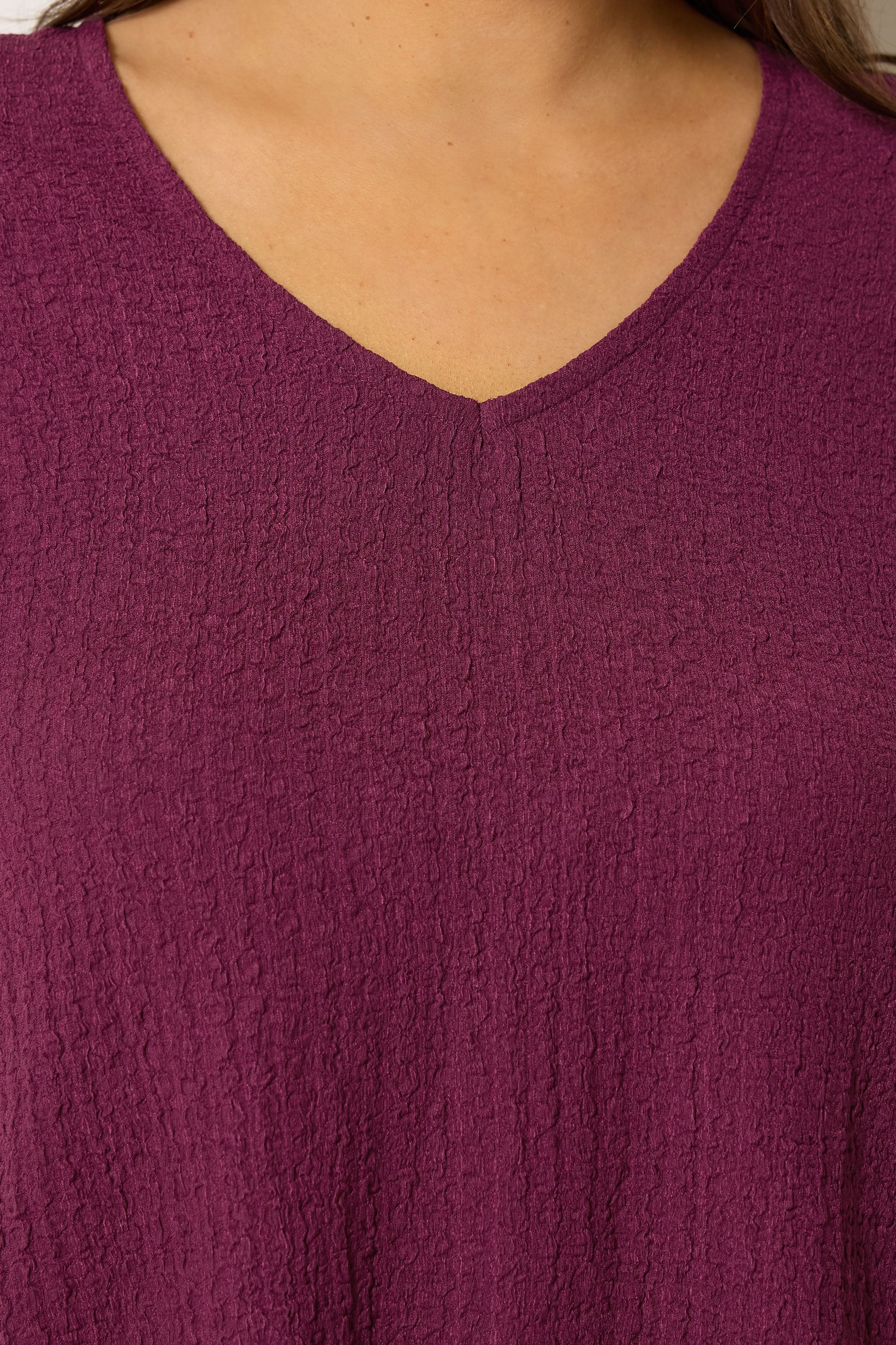 YOURS Plus Size Purple Crinkle V-Neck Cami Vest Top | Yours Clothing 4