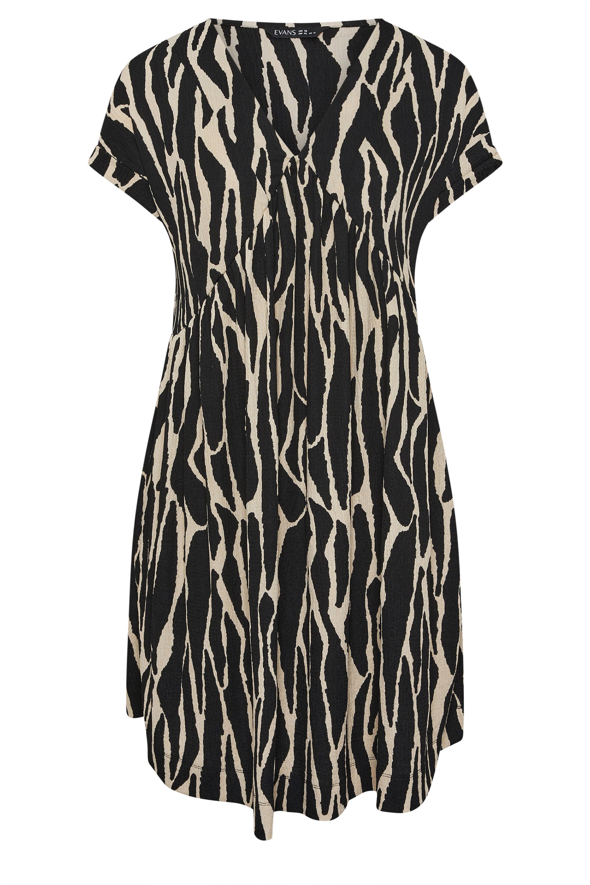 EVANS Plus Size Black Abstract Print Jersey Crepe Dress | Evans 5