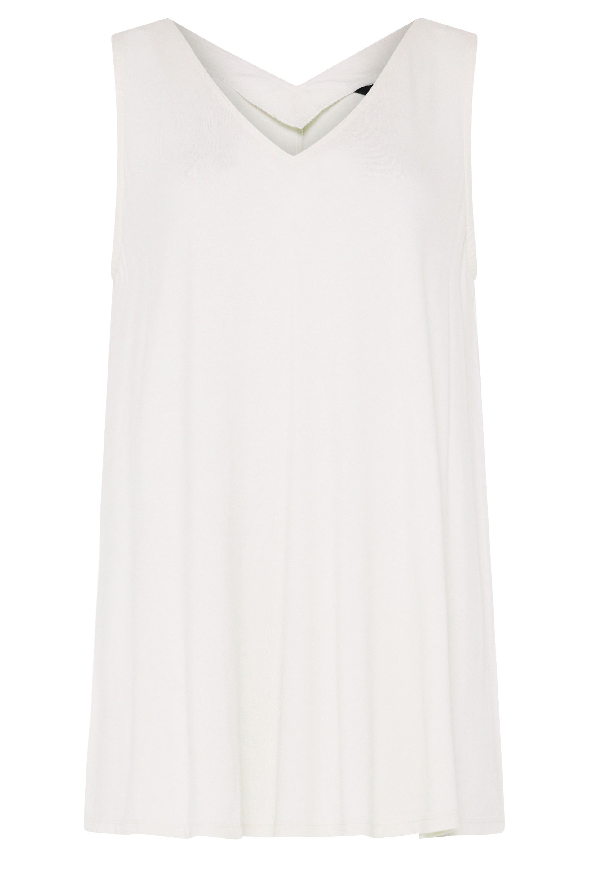 YOURS Plus Size Ivory White Swing Vest Top | Yours Clothing 5