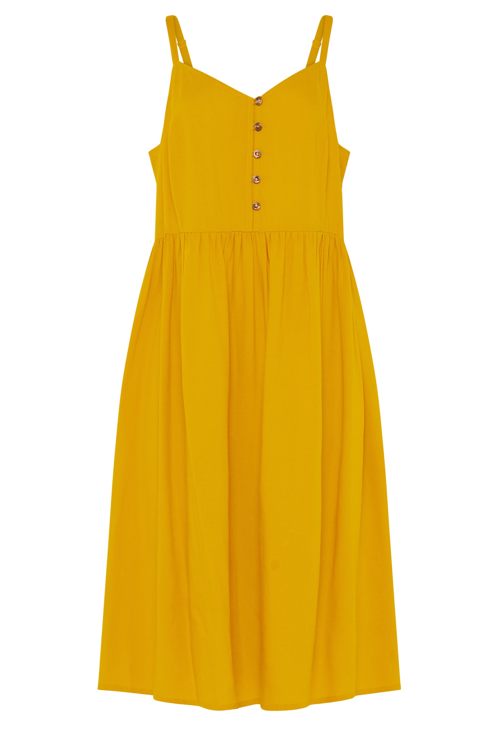 YOURS Plus Size Yellow Strappy Midi Sundress | Yours Clothing 6