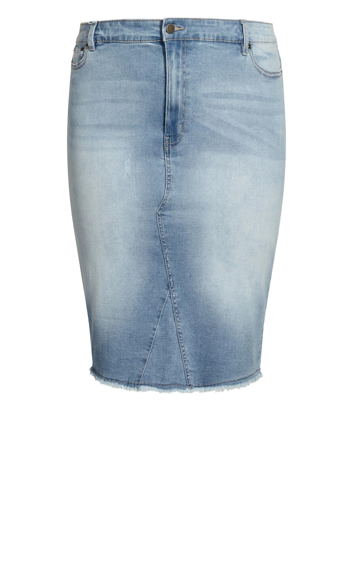 Light denim shop pencil skirt