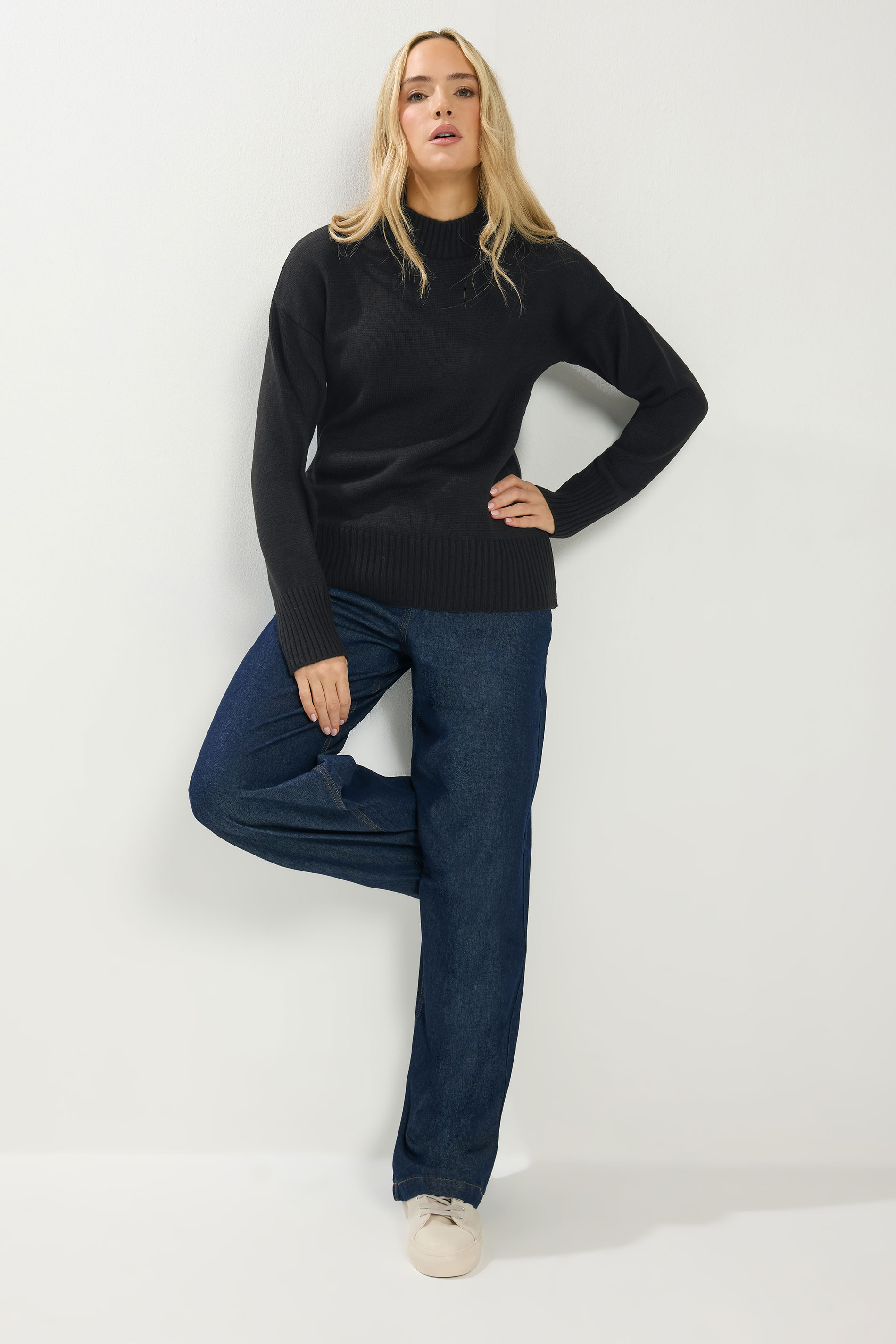 LTS Tall Women's Black High Neck Jumper | Long Tall Sally 1
