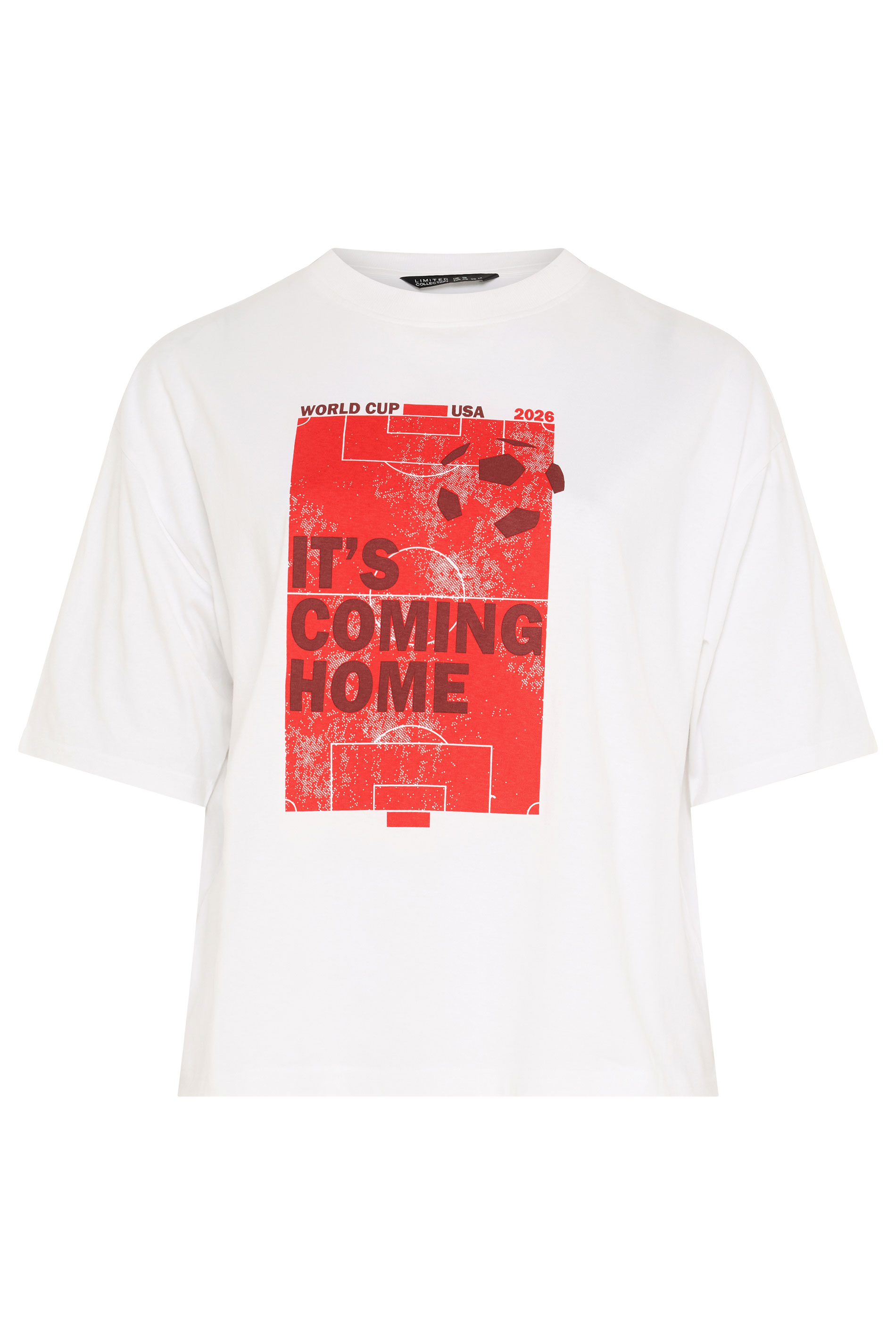 LIMITED COLLECTION Plus Size White 'It's Coming Home' England T-Shirt | Yours Clothing 5