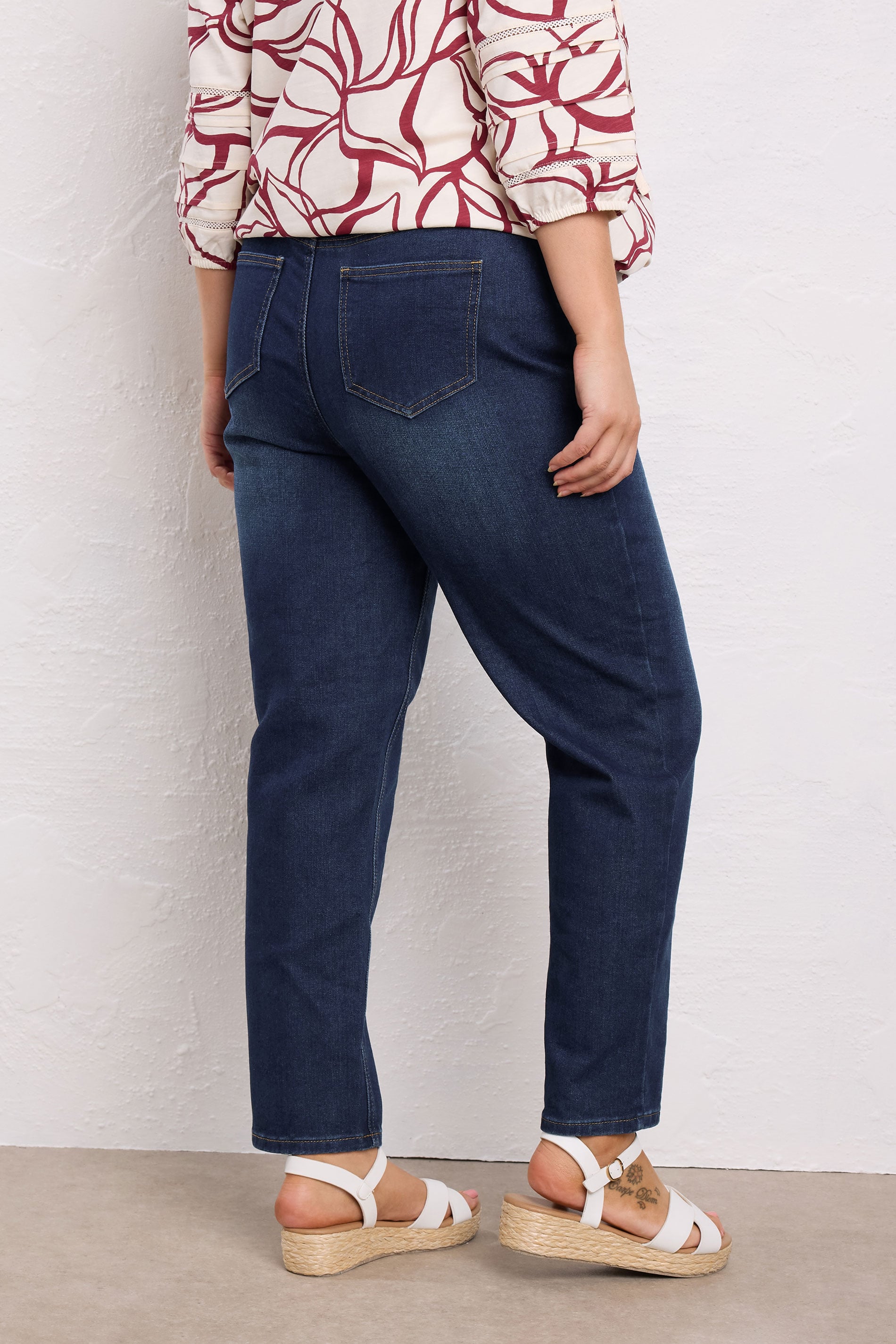 EVANS Plus Size Indigo Blue Denim Mom Jeans | Evans 4
