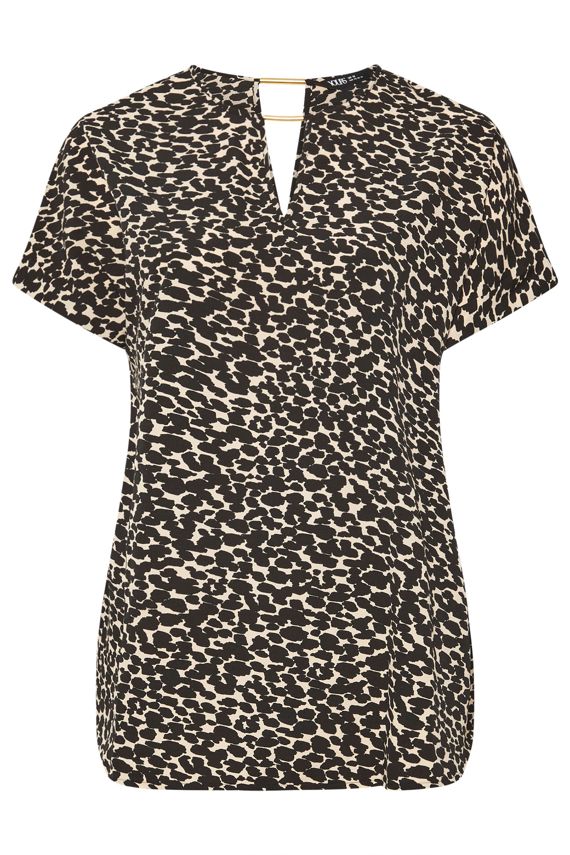 YOURS Plus Size Black Leopard Print Metal Trim Blouse | Yours Clothing 5