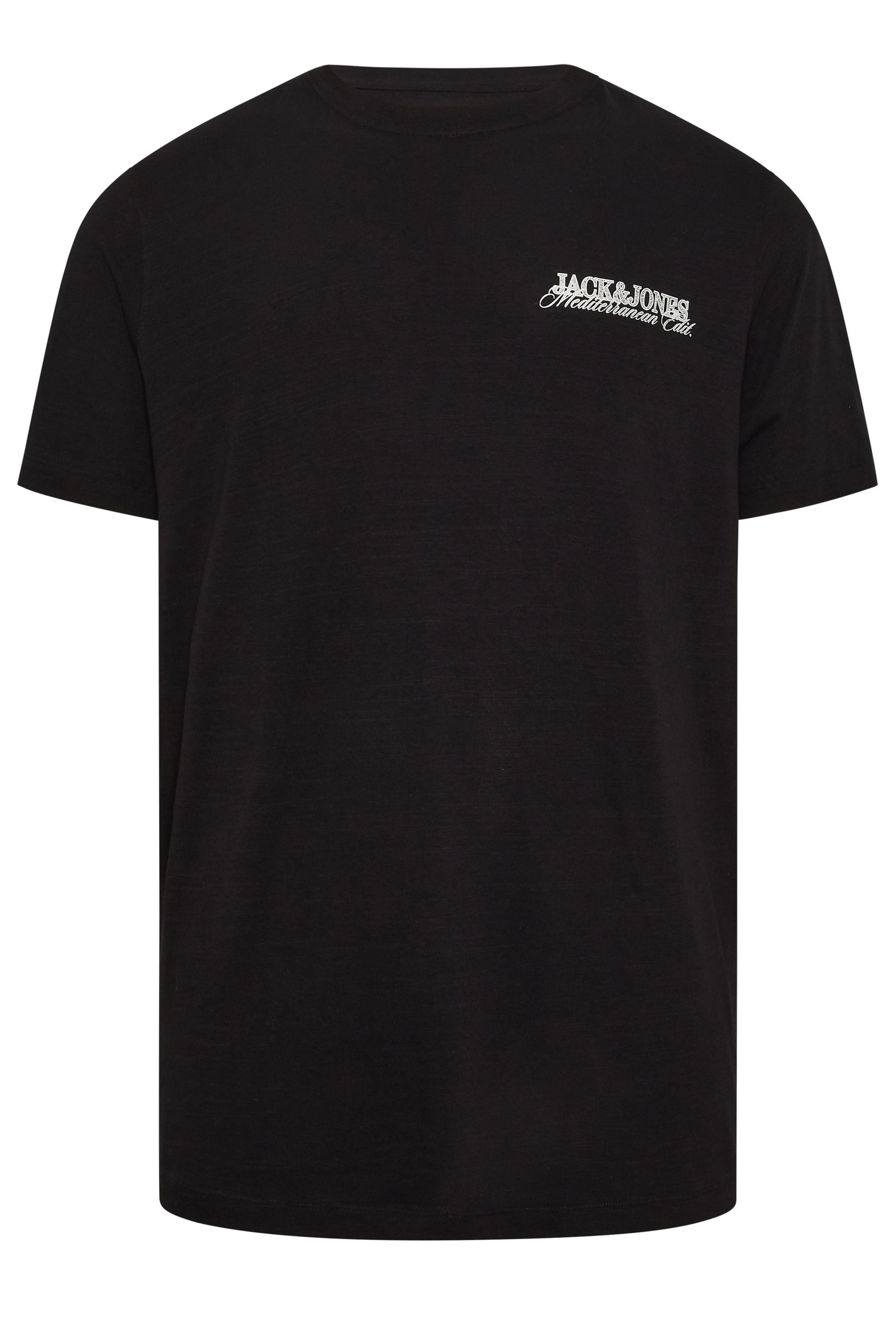 JACK & JONES Big & Tall Black 'St. Tropez' Print Tee | BadRhino 4