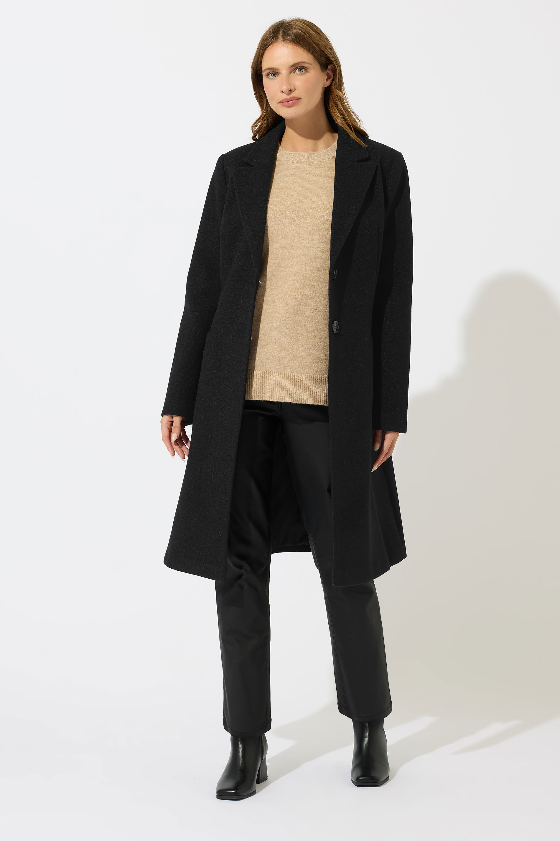 M&Co Black Single Breasted Tailored Coat | M&Co 1