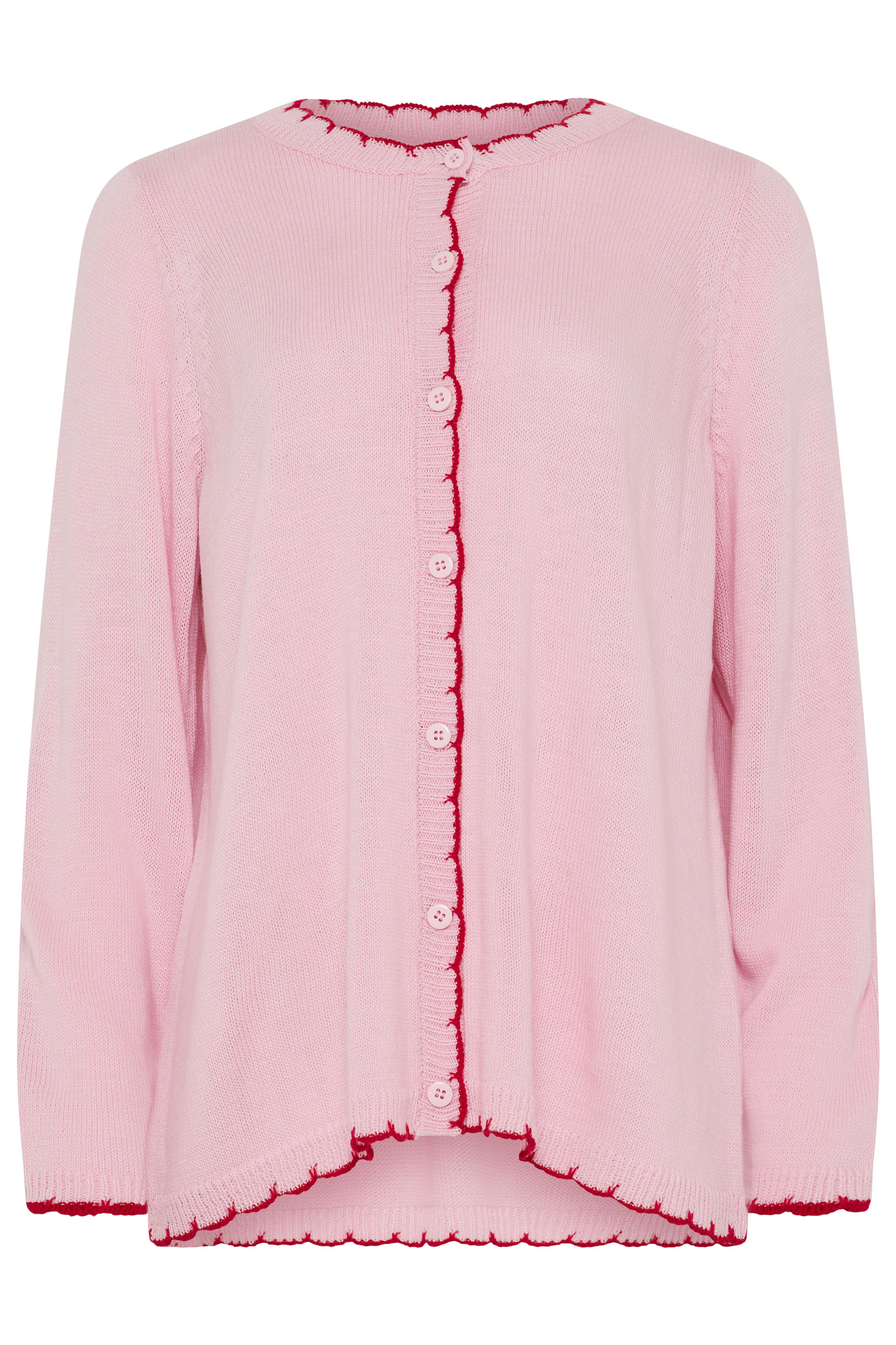 YOURS Plus Size Pink Scallop Edge Cardigan | Yours Clothing 5