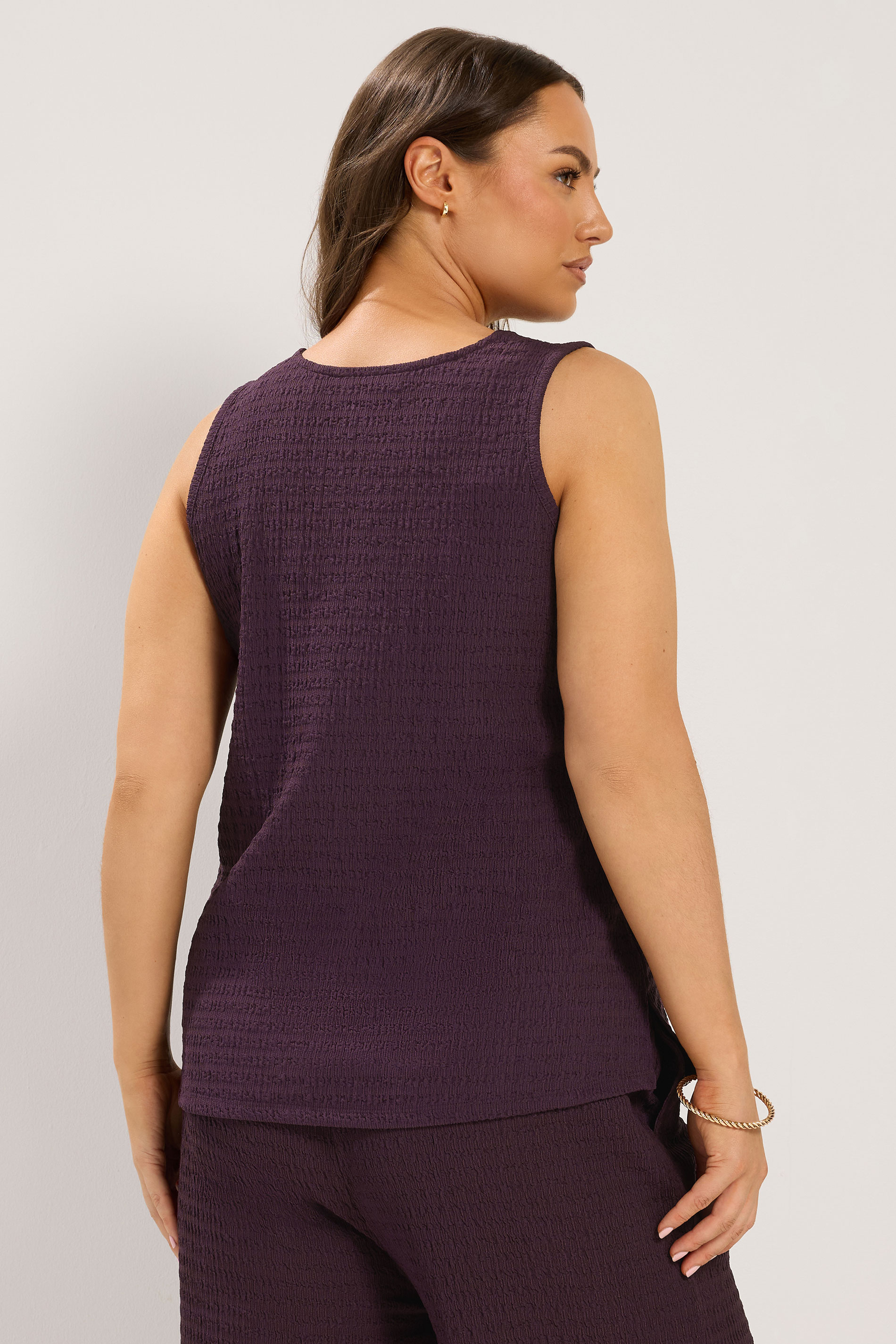 YOURS Plus Size Purple Textured Waistcoat | Yours Clothing 4
