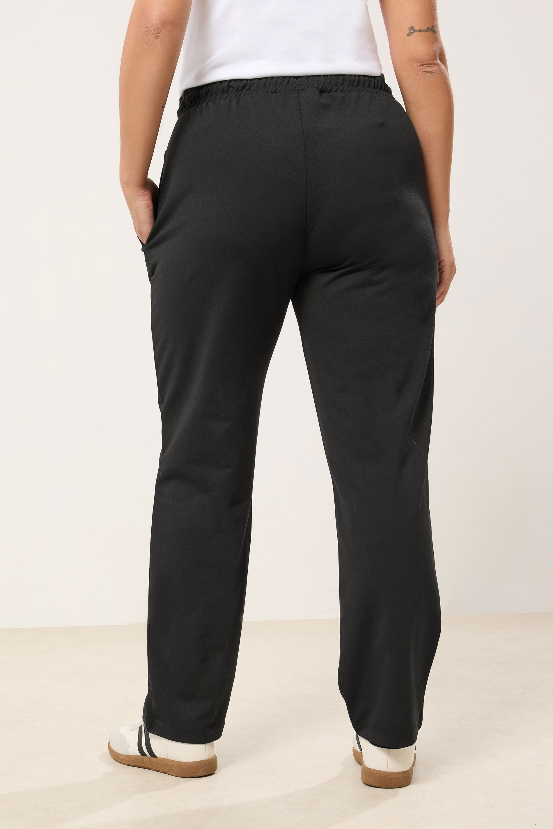 YOURS Plus Size Black Straight Leg Joggers | Yours Clothing 2