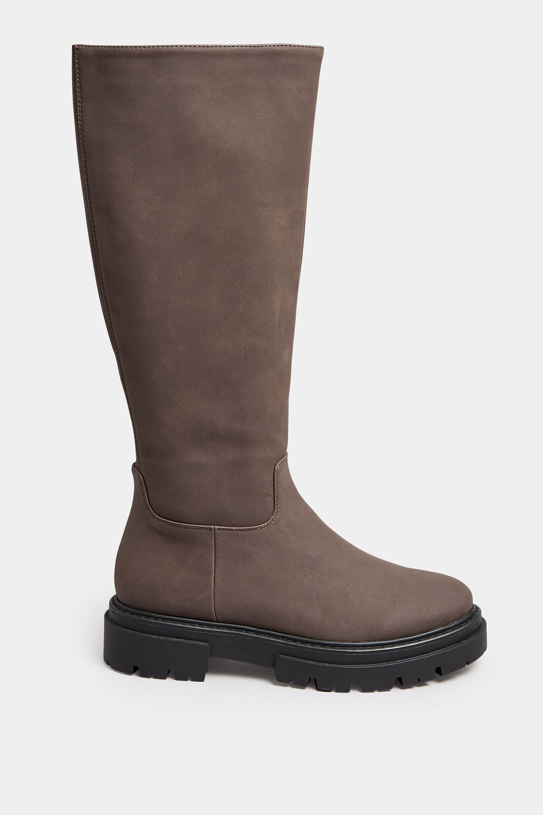 Brown Chunky Calf Boots In Wide E Fit & Wide EEE Fit | Yours Clothing 3