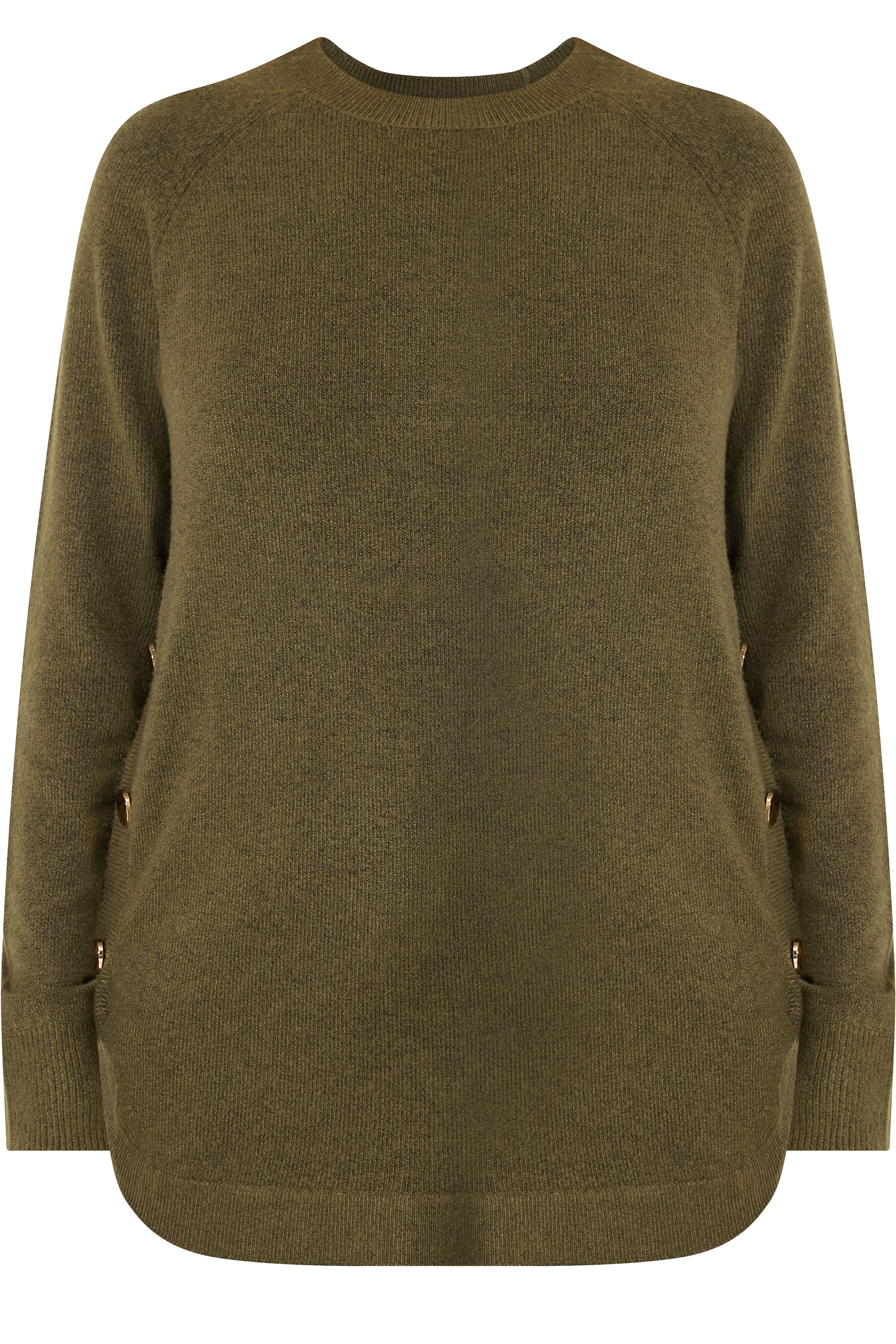 LTS Tall Women's Brown Longline Button Knitted Jumper | Long Tall Sally 5