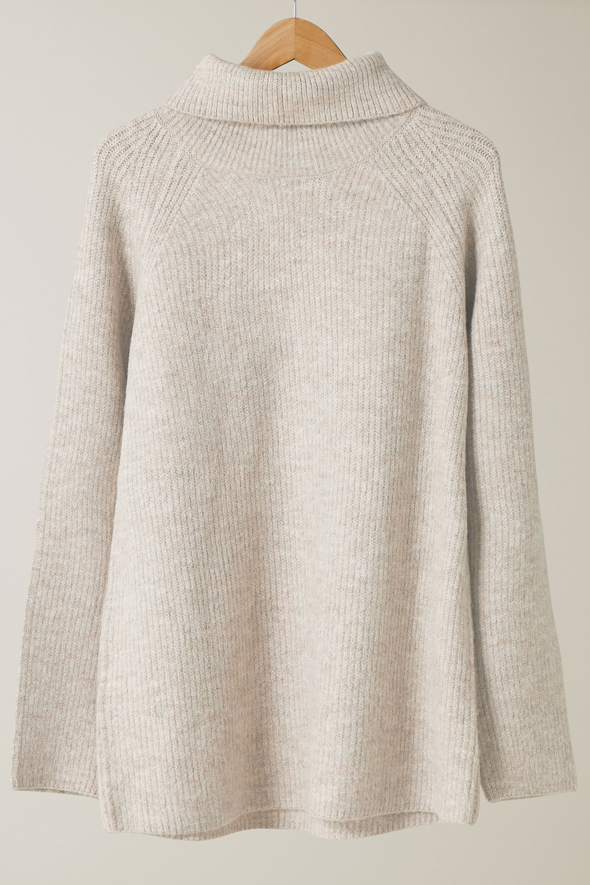 EVANS Plus Size Natural Brown Roll Neck Knitted Jumper | Evans 5