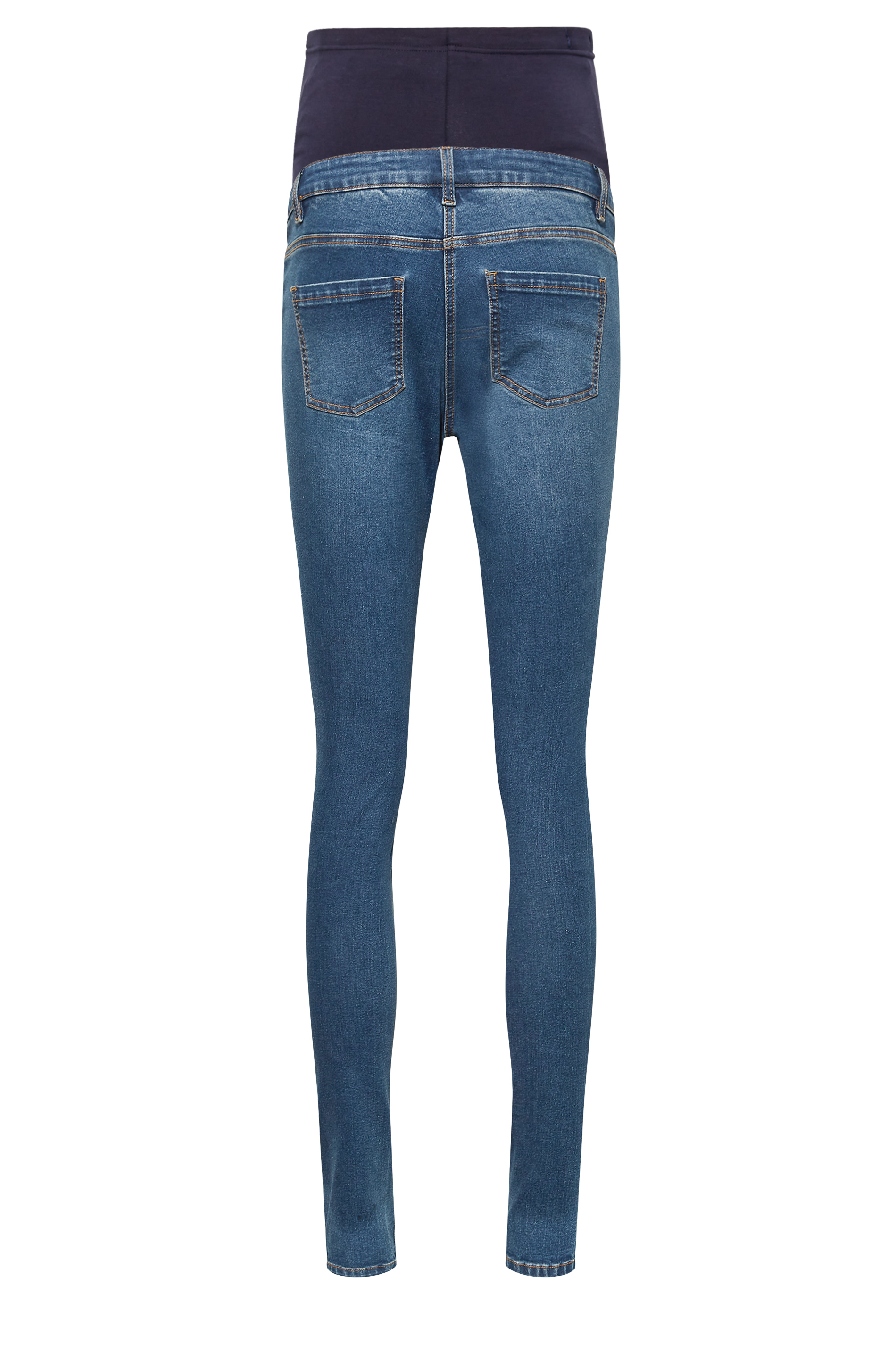 LTS Tall Women's Maternity Mid Blue Distressed AVA Skinny Jeans | Long Tall Sally 6