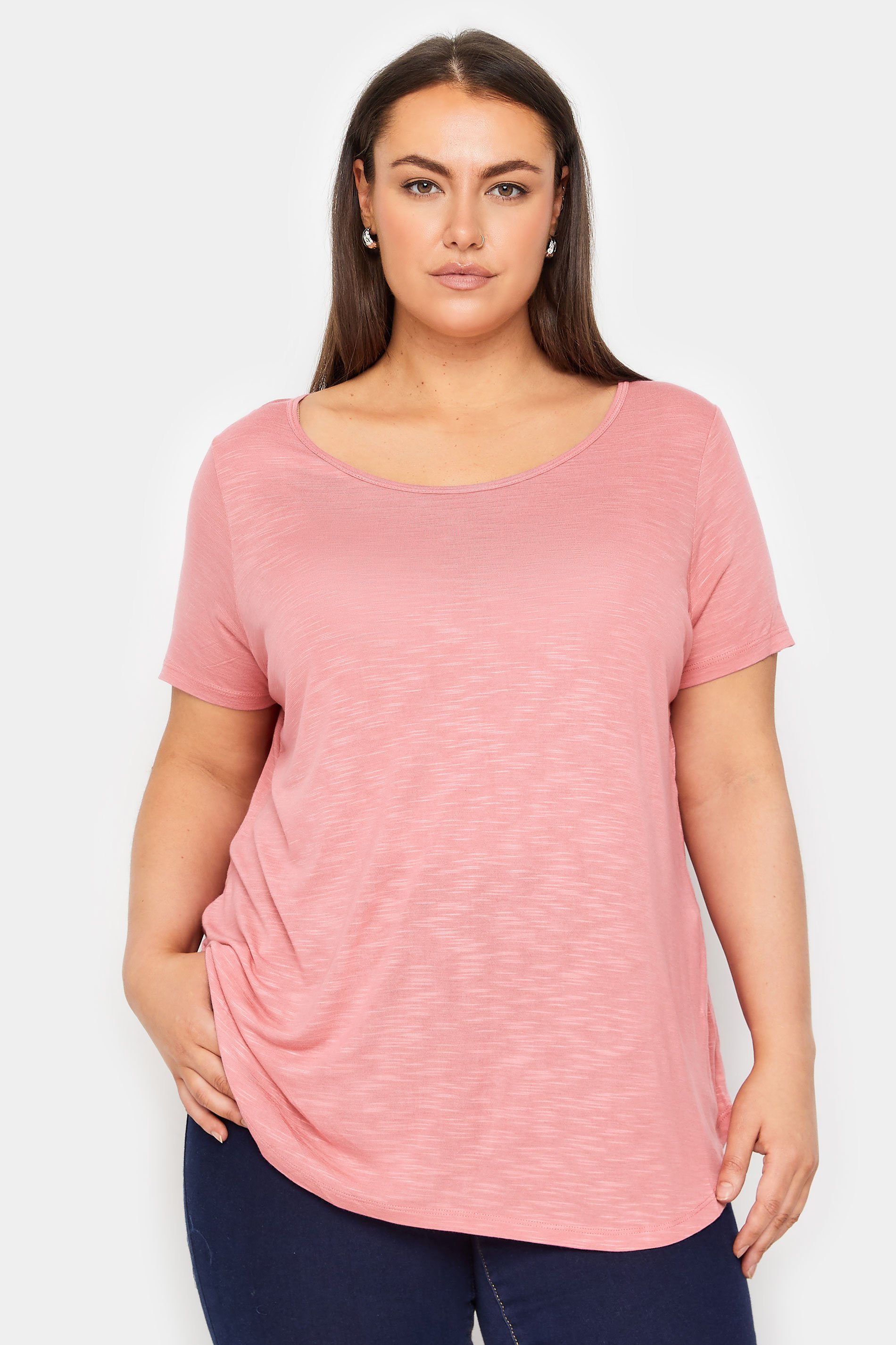 Evans Light Pink Short Sleeve T-Shirt 1