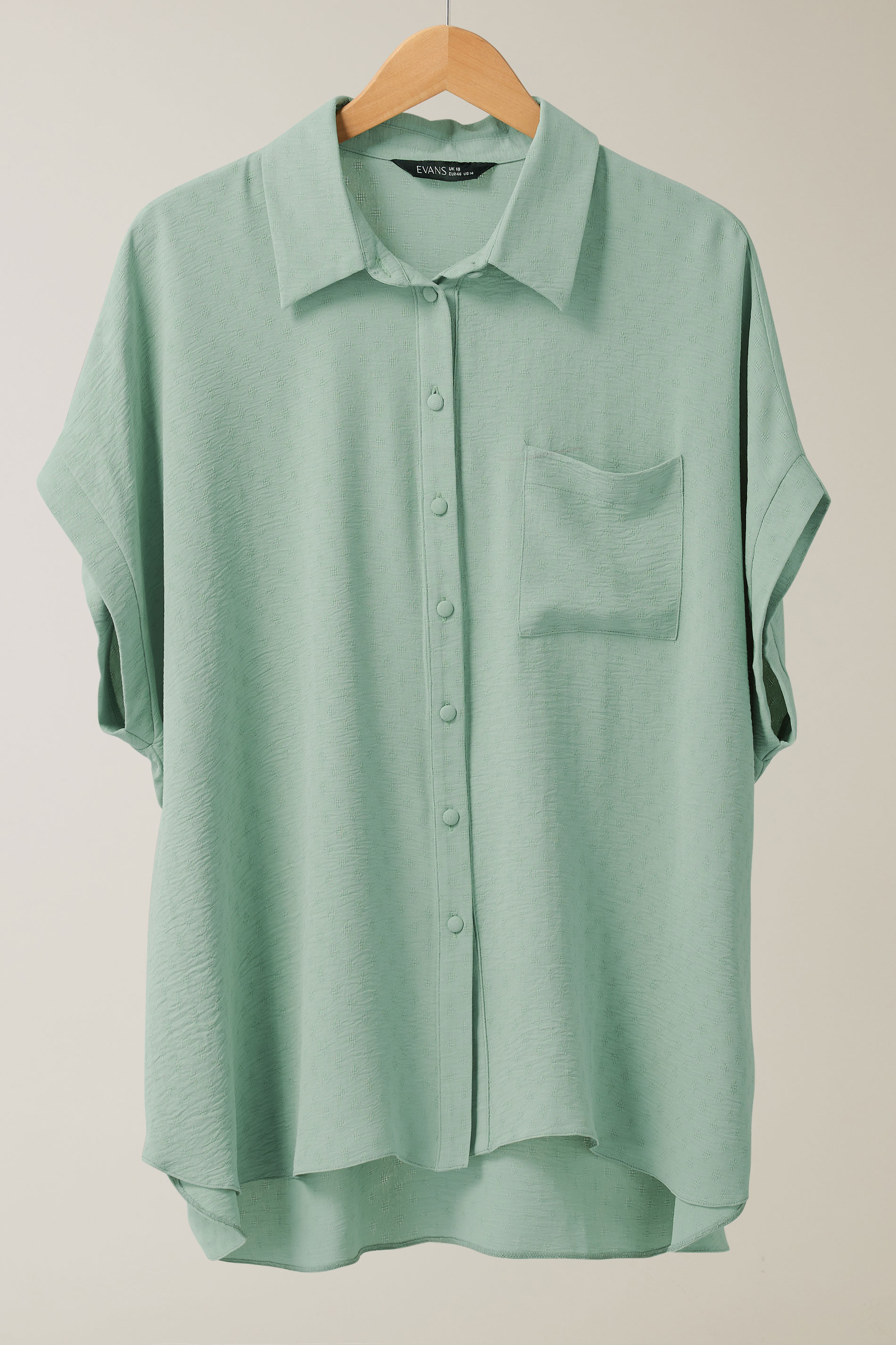 EVANS Plus Size Mint Green Grown On Sleeve Blouse | Evans 5