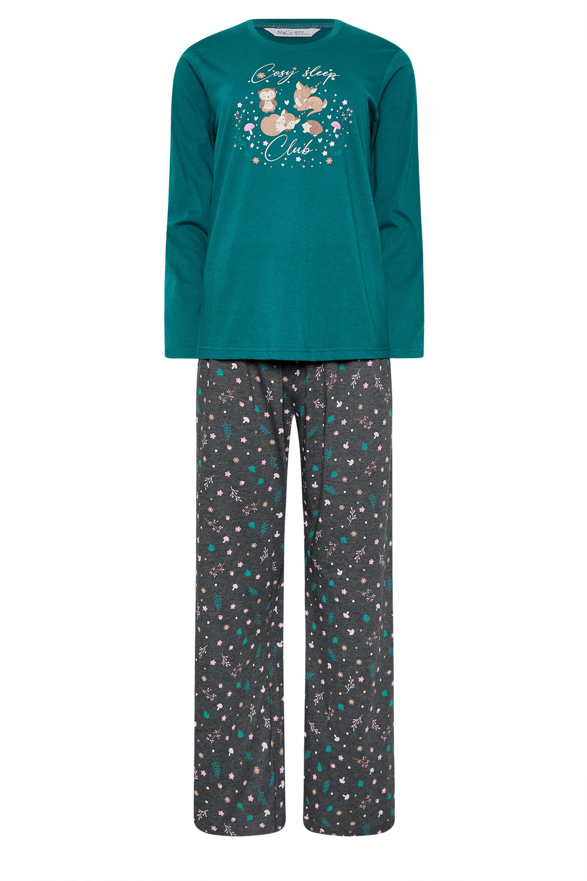 M&Co Green 'Cosy Sleep Club' Wide Leg Pyjama Set | M&Co 6