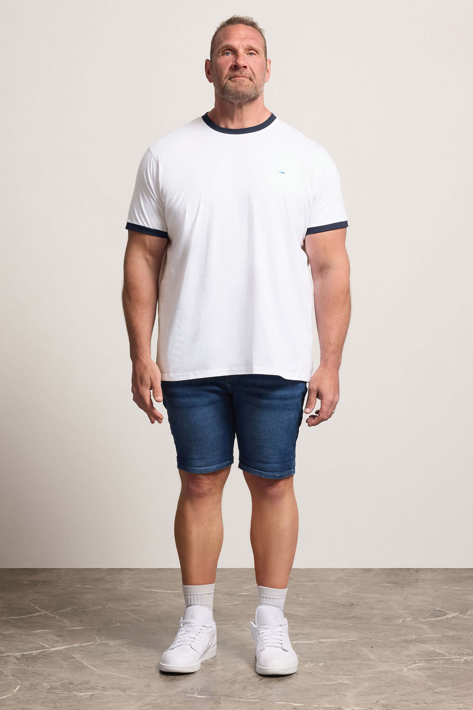 BadRhino Big & Tall White Ringer T-Shirt | BadRhino 1