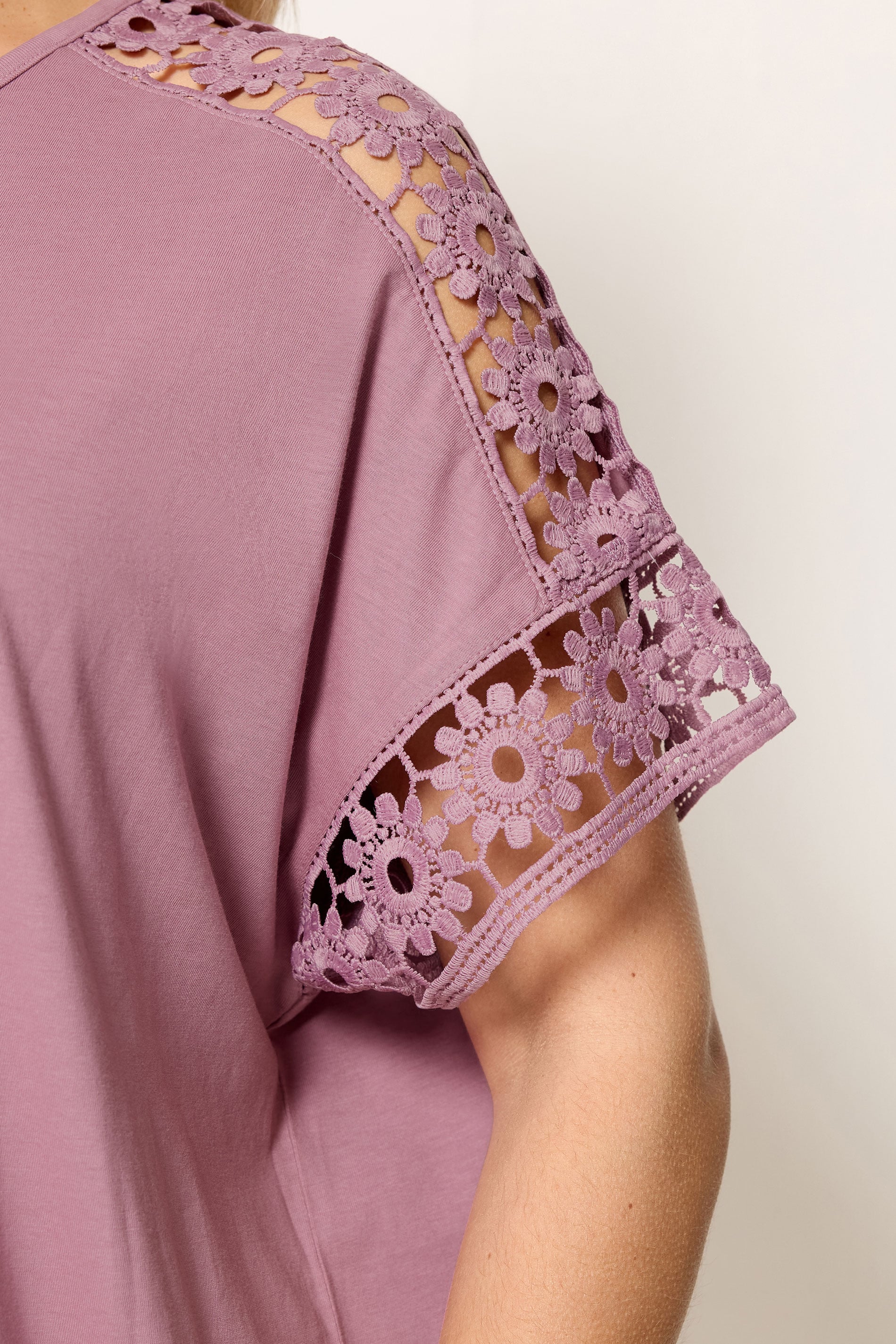 YOURS Plus Size Pink Crochet T-Shirt | Yours Clothing 4